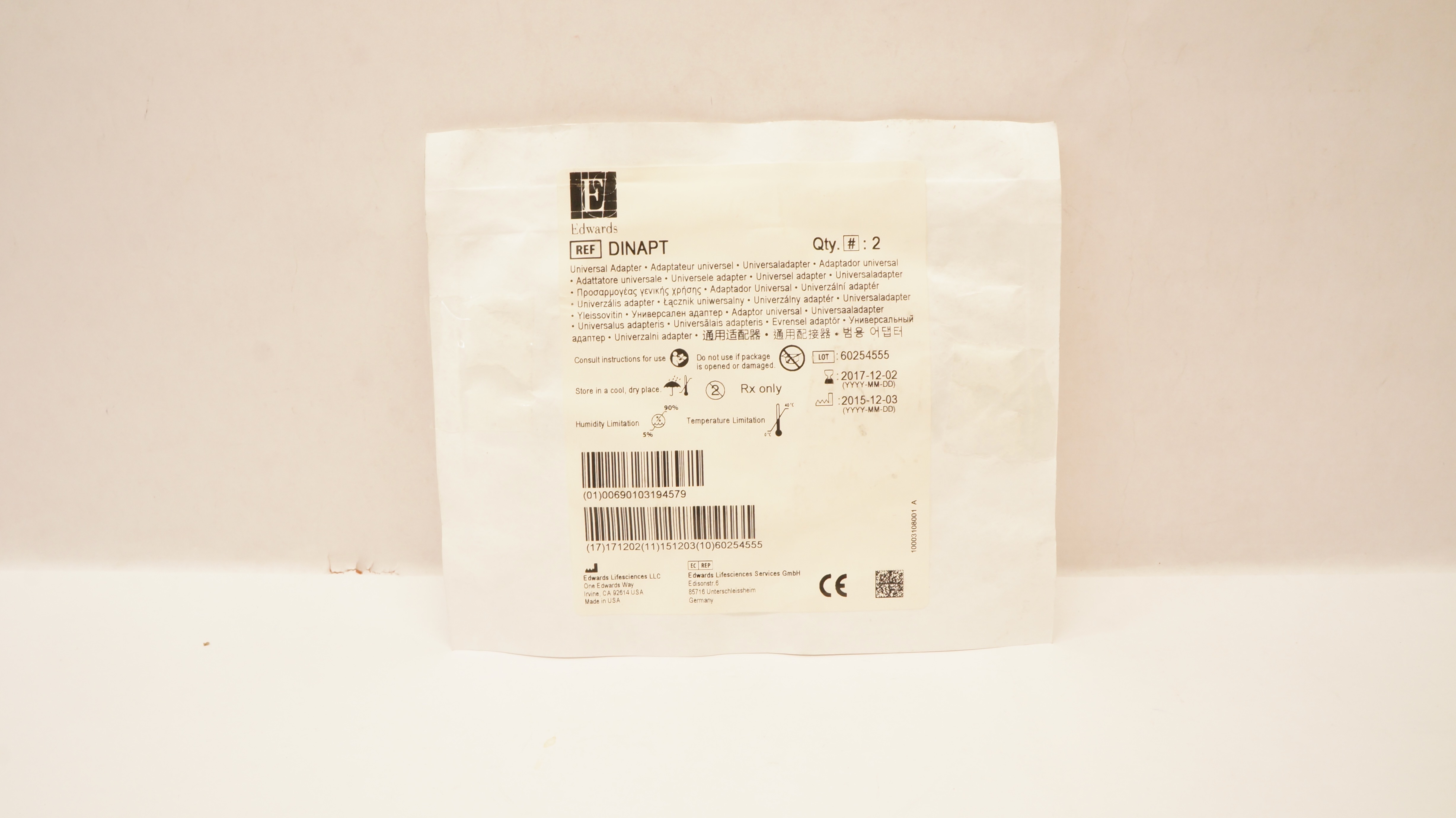 Edwards Lifesciences DINAPT Universal Adapter (x) - Pack of 2