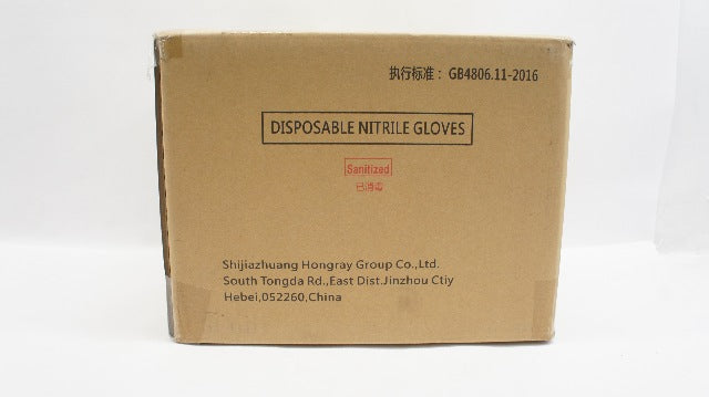 Shijiazhuang Hongray GB4806.11-2016 Disposable Nitrile Gloves, M - Box of 1000