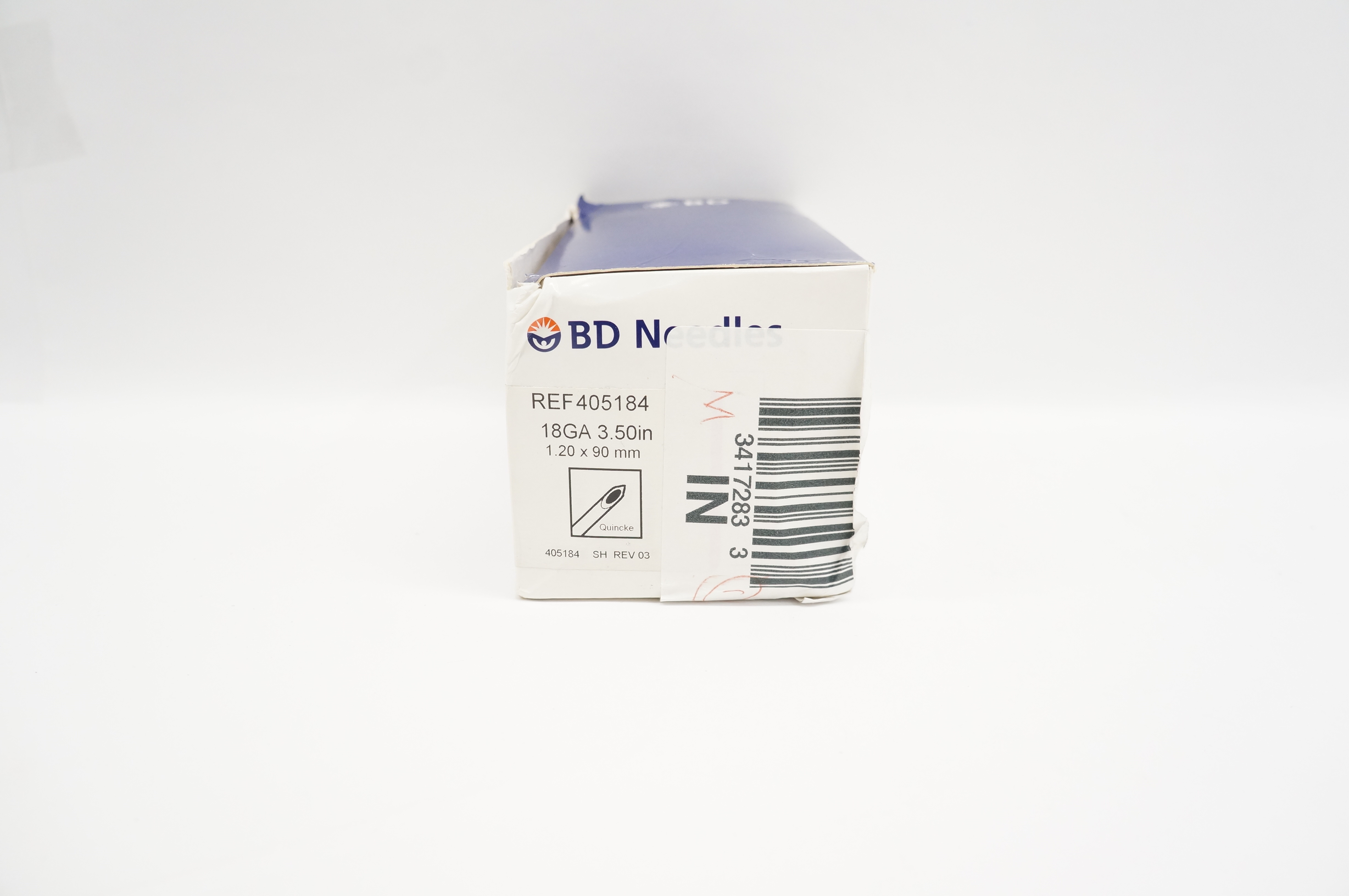 BD 405184 Spinal Ndle Quincke Type Point 18GA x 3.50inch (x) - Box of 25