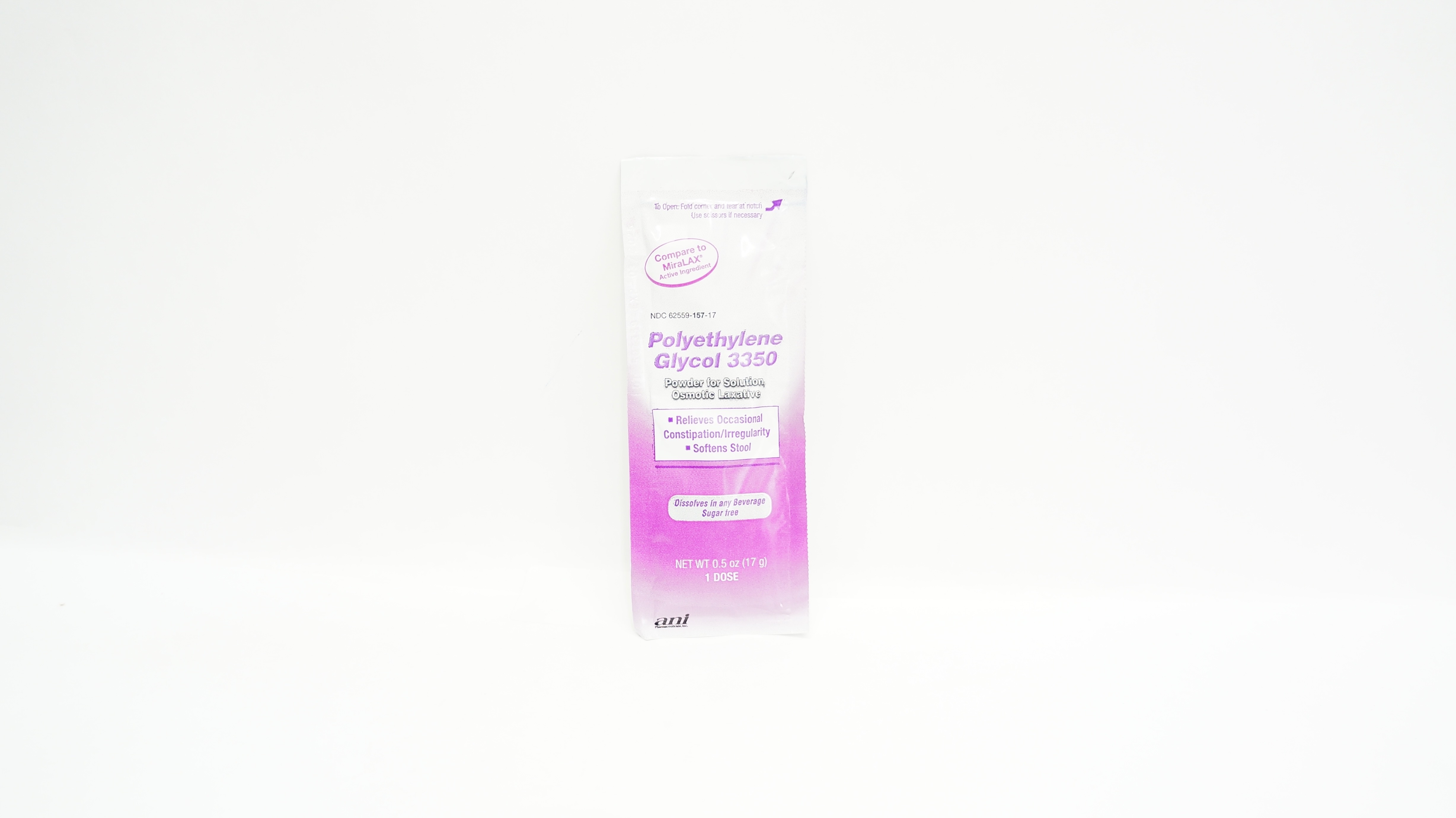ANI Pharmaceuticals 62559-157-17 Polyethylene Glycol 3350,Powder for Solution17g