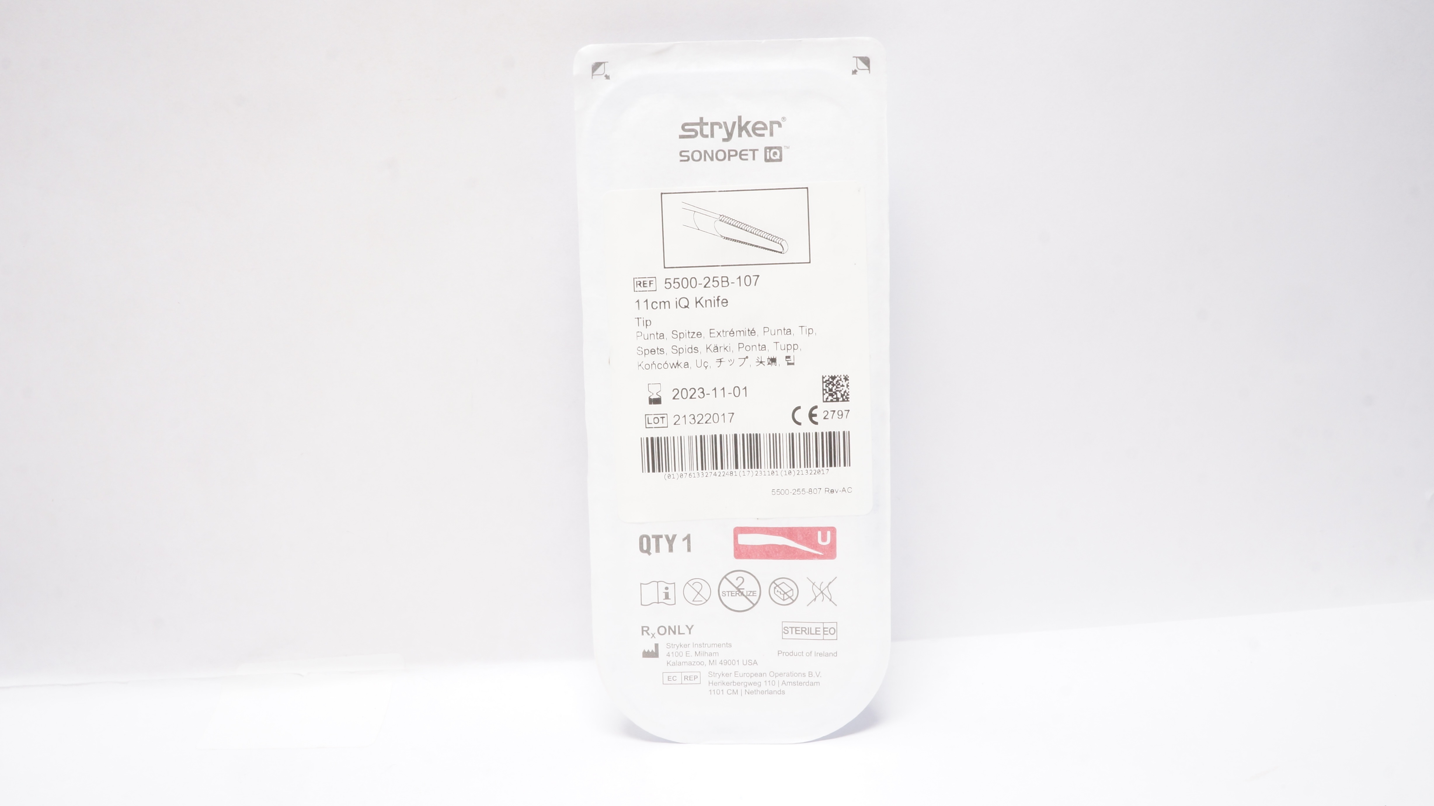 Stryker 5500-25B-107 Sonopet 11cm iQ Knife Tip