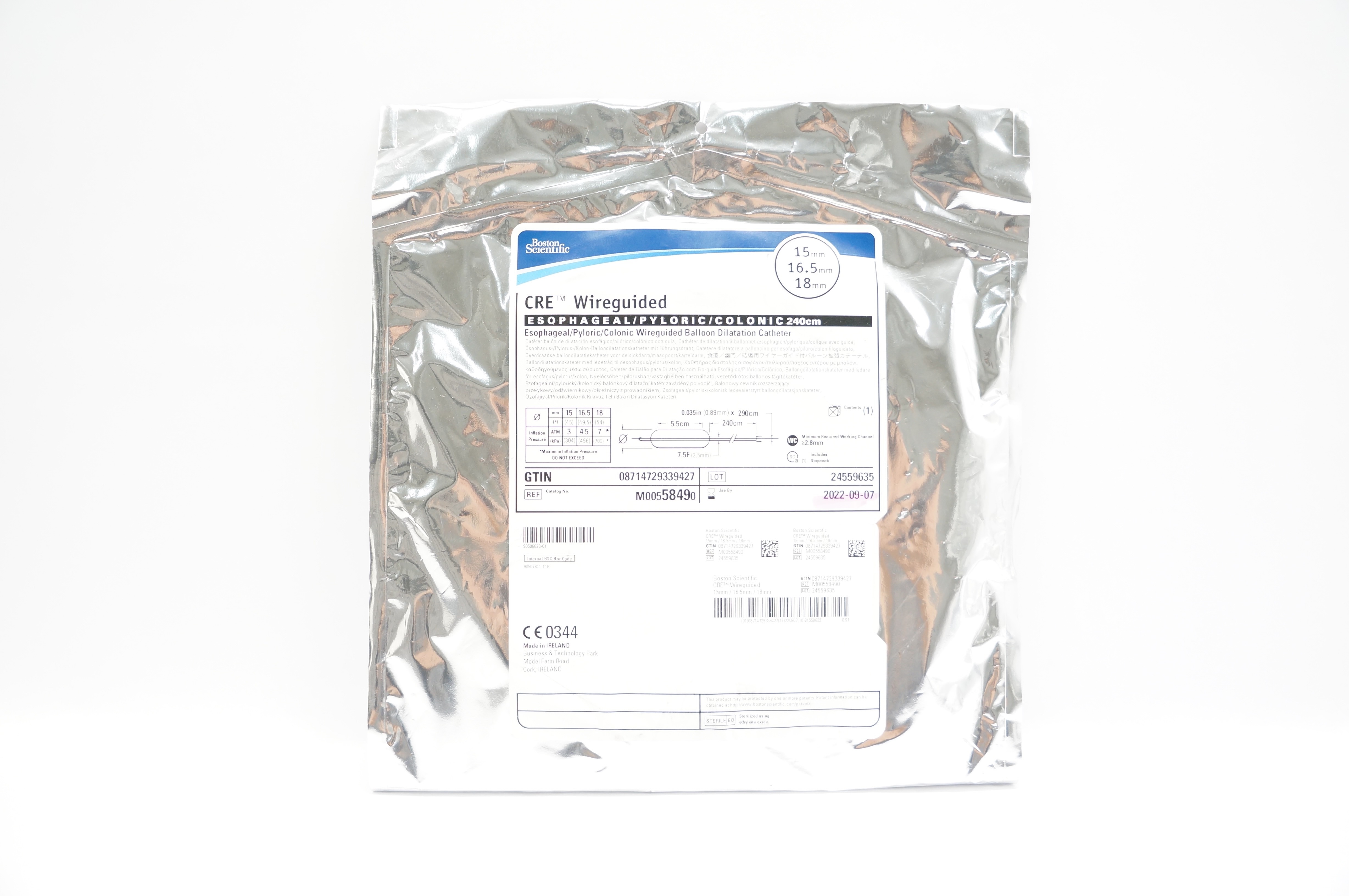 Boston Scientific M00558490 CRE Wireguided Dilatation Cath. 15 x 16.5 x 18mm (x)