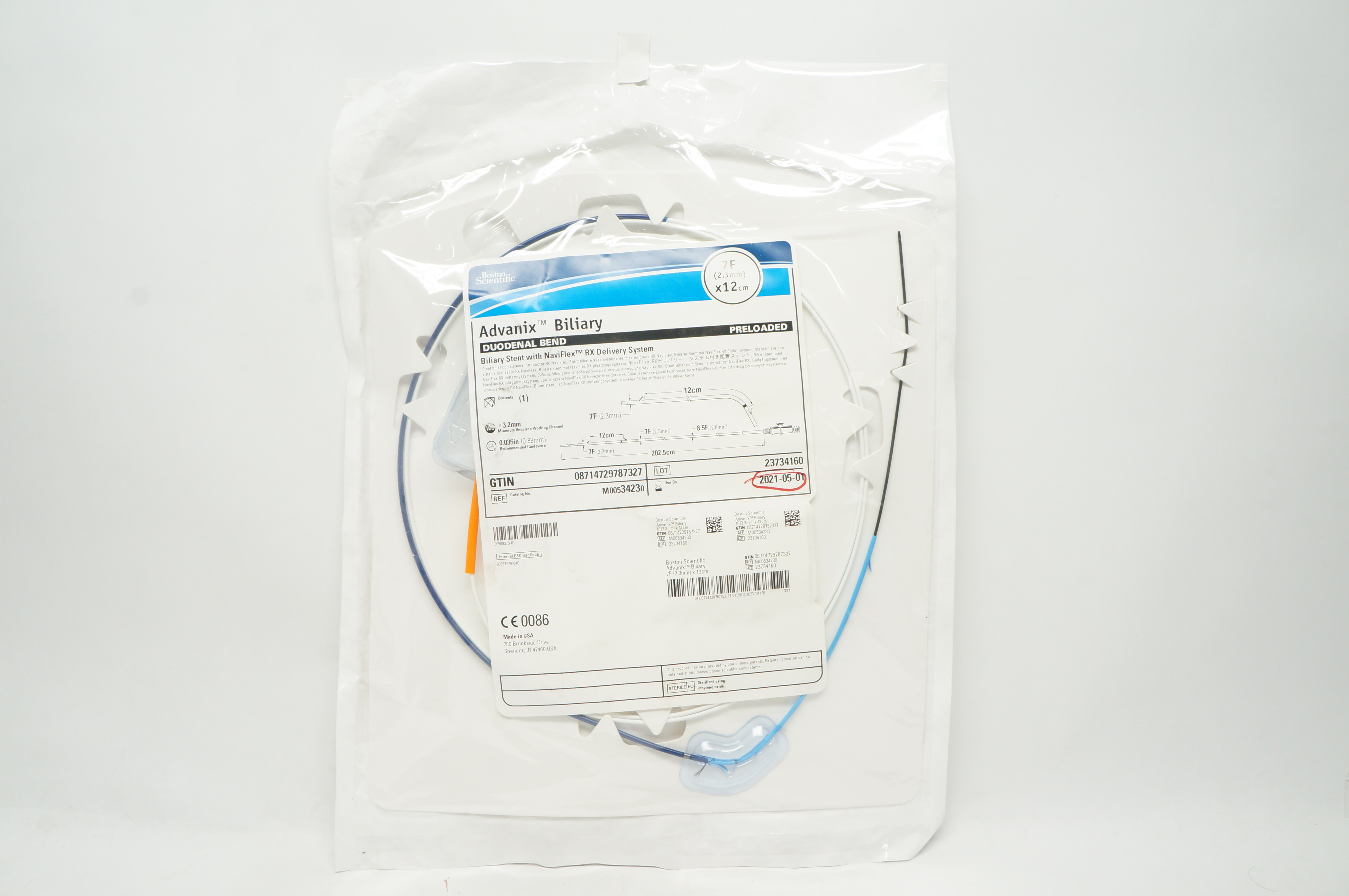 Boston Scientific 3423 Advanix Duodenal Bend Rx Biliary Stnt 7F x 12cm (x)
