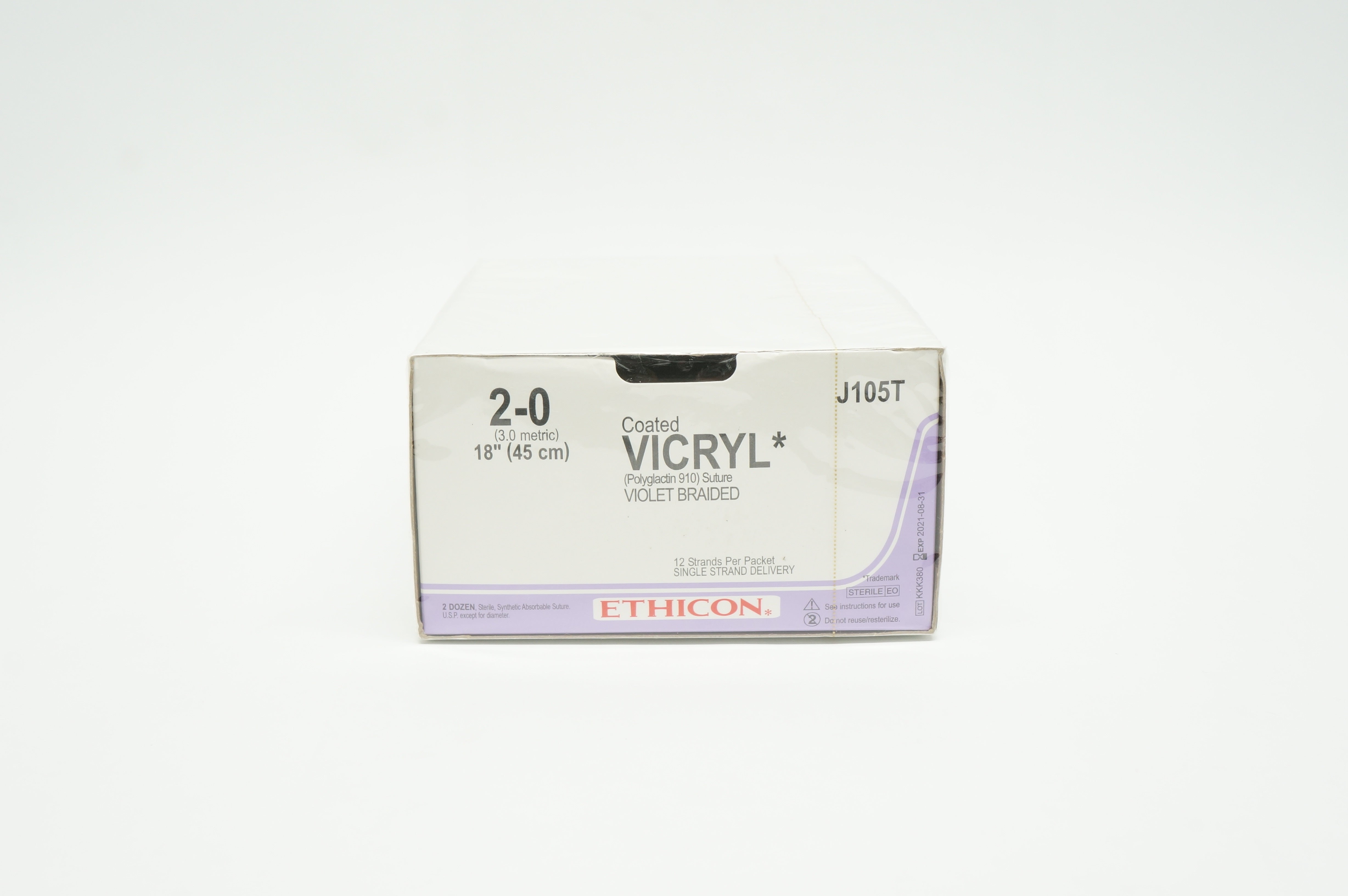 Ethicon J105T 2-0 VICRYL (Polyglactin 910) Stre 18inch - Box of of 24
