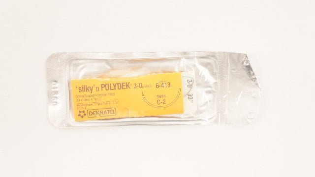Ethicon 6-413 3-0 Silky II Polydek Green Braided Surgical Stre C-2 Taper 30inch
