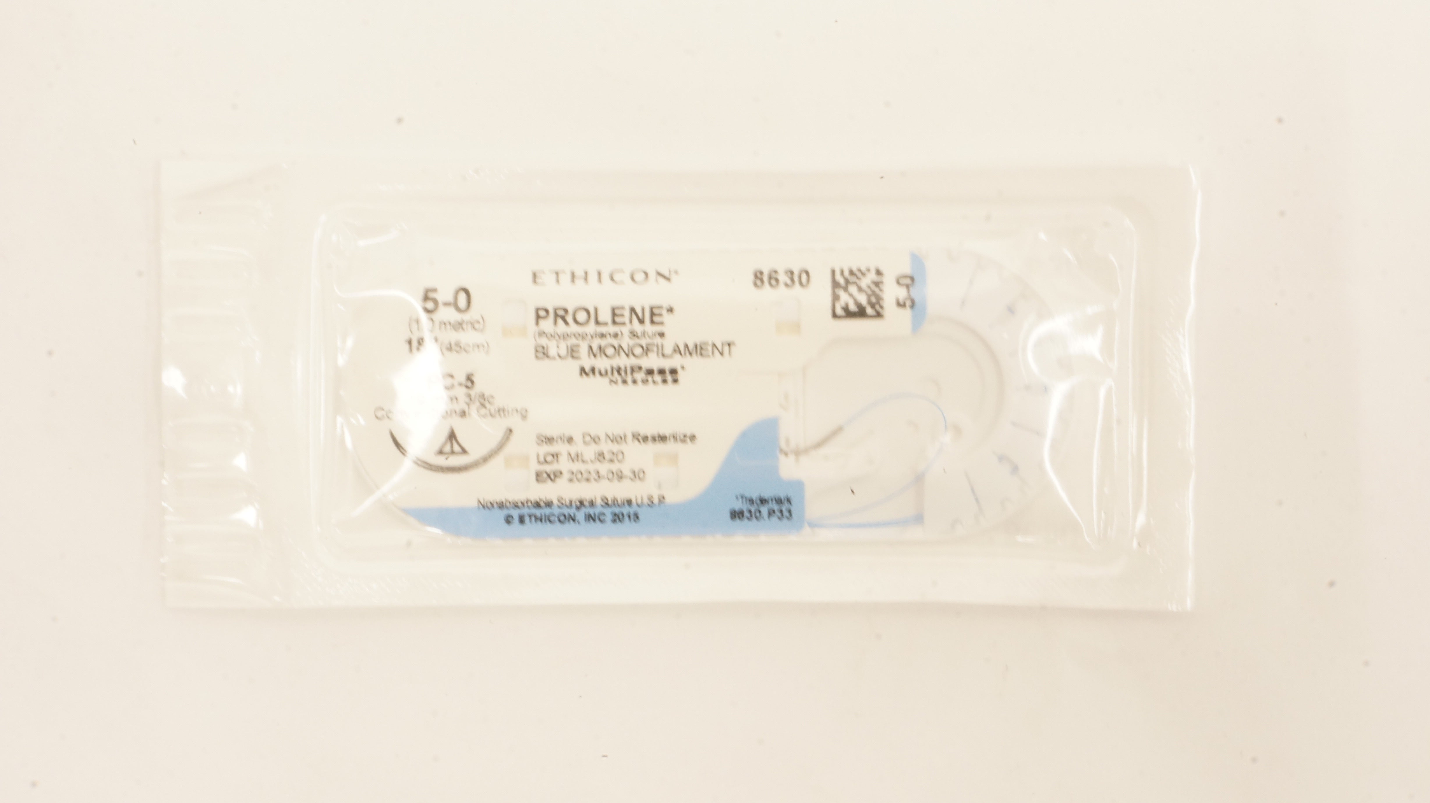 Ethicon 8630 5-0 PROLENE Stre PC-5 19mm 3/8c, Conventional Cutting, 18inch (x)