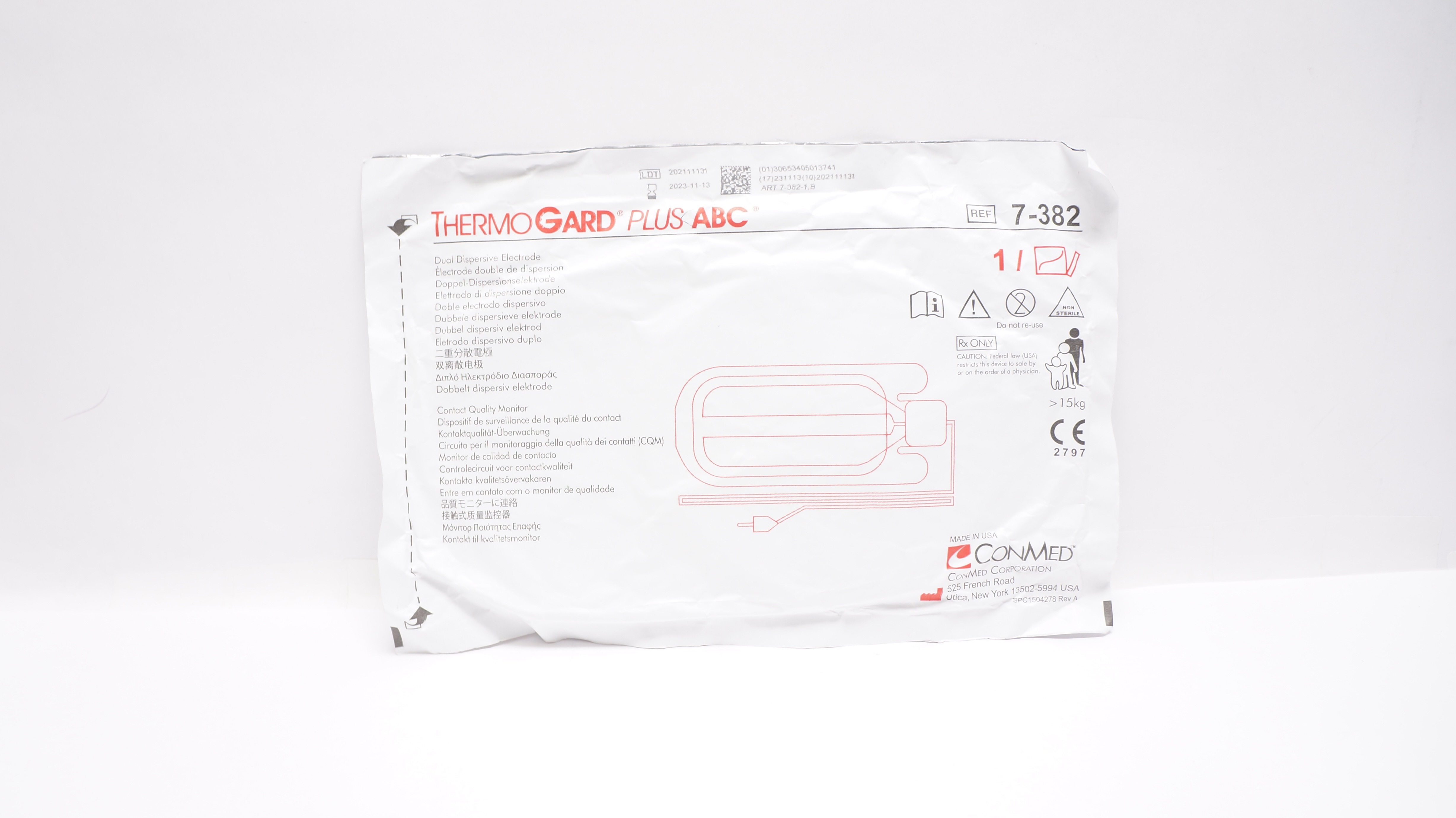 ConMed 7-382 ThermoGard Plus ABC Dual Dispersive Electrode >15kg (x)