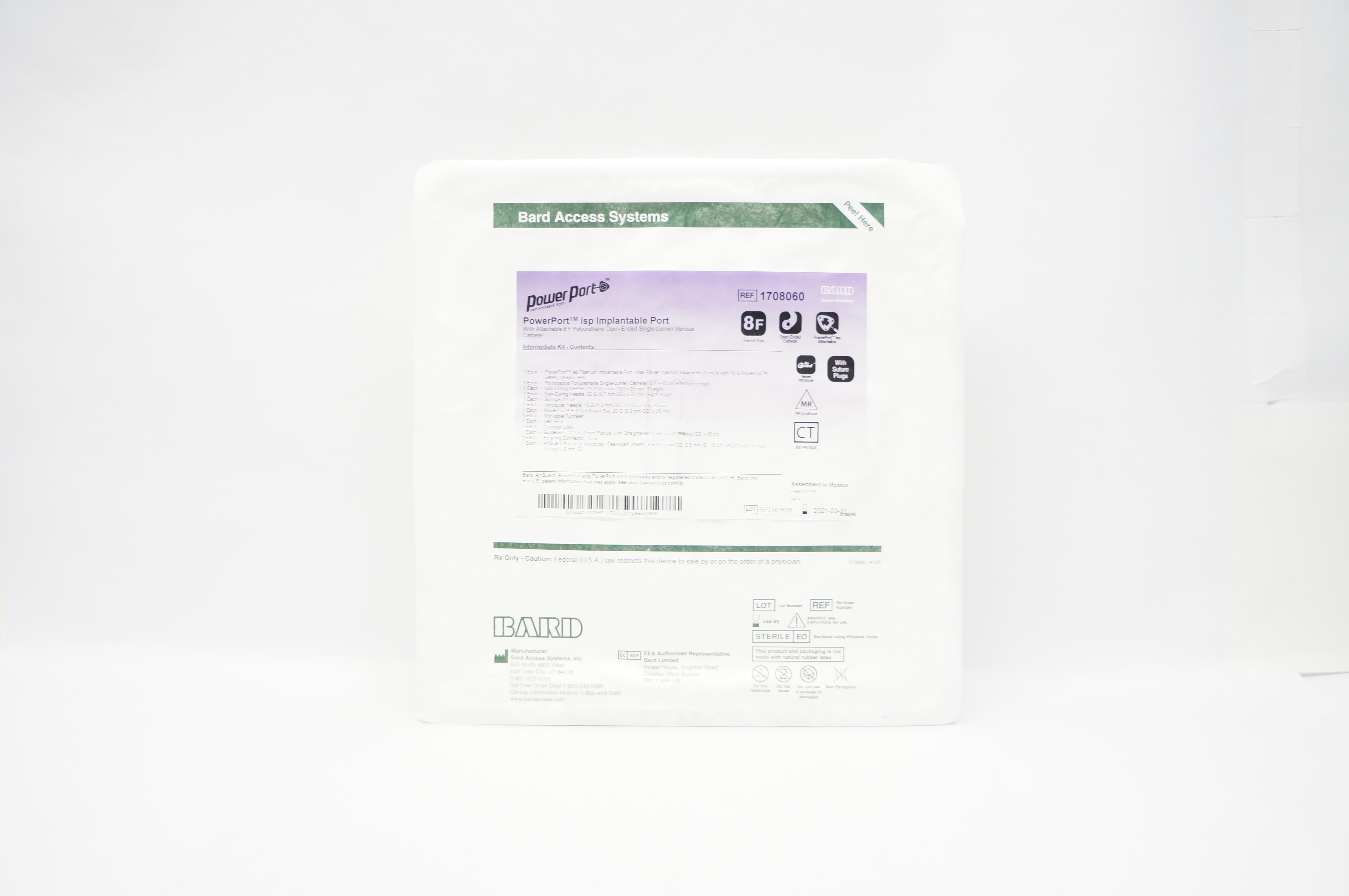 Bard 1708060 PowerPort Isp Implantable Port 8F (x)