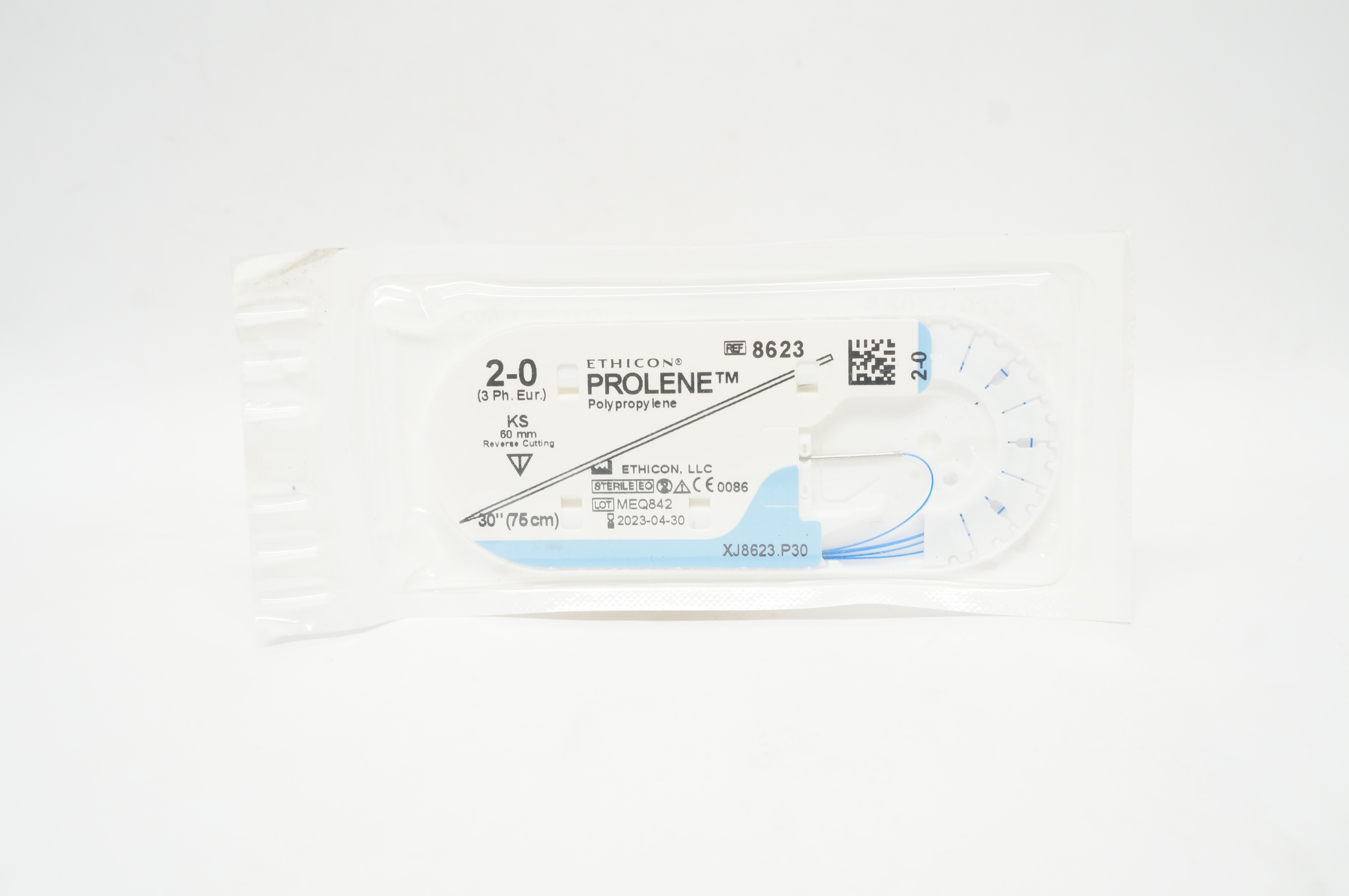 Ethicon 8623 2-0 PROLENE KS 60mm Reverse Cutting 30 inch