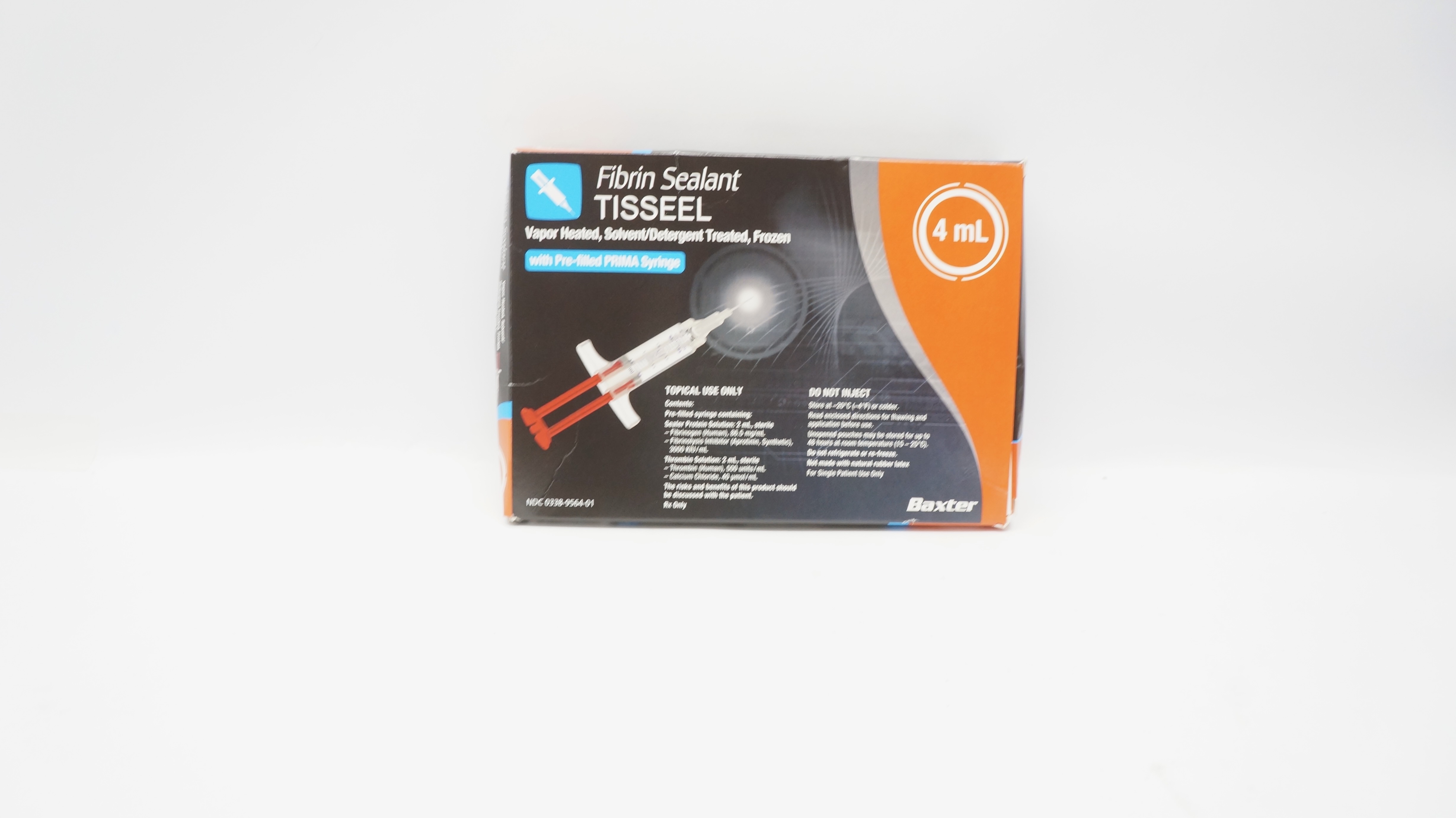 Baxter Fibrin Sealant Tisseel Vapor Heated,  Pre-filled PRIMA Syringe 4mL (