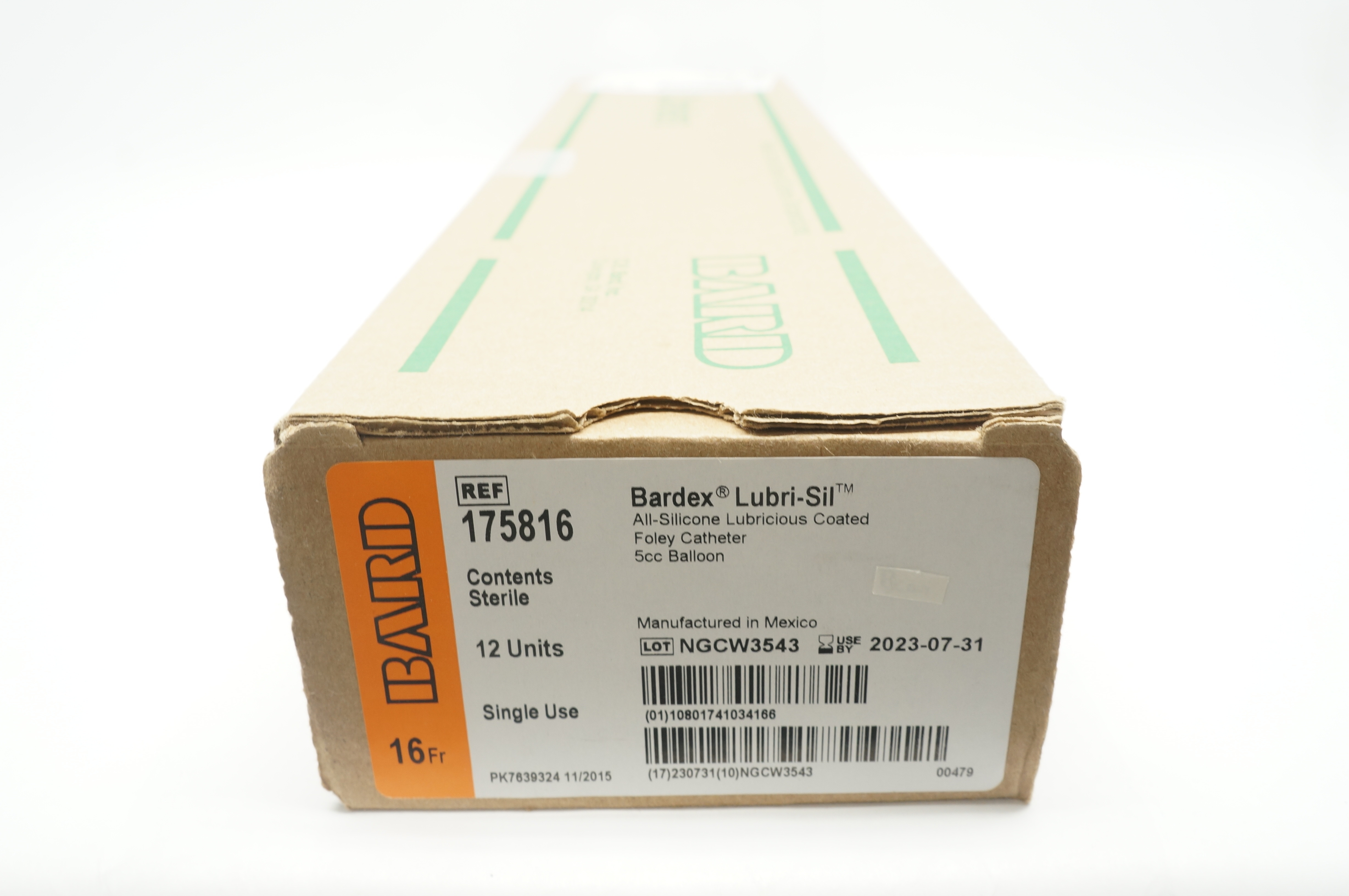 Bard 175816 Lubri-Sil All-Silicone Foley Cath. 16Fr - Box of 12