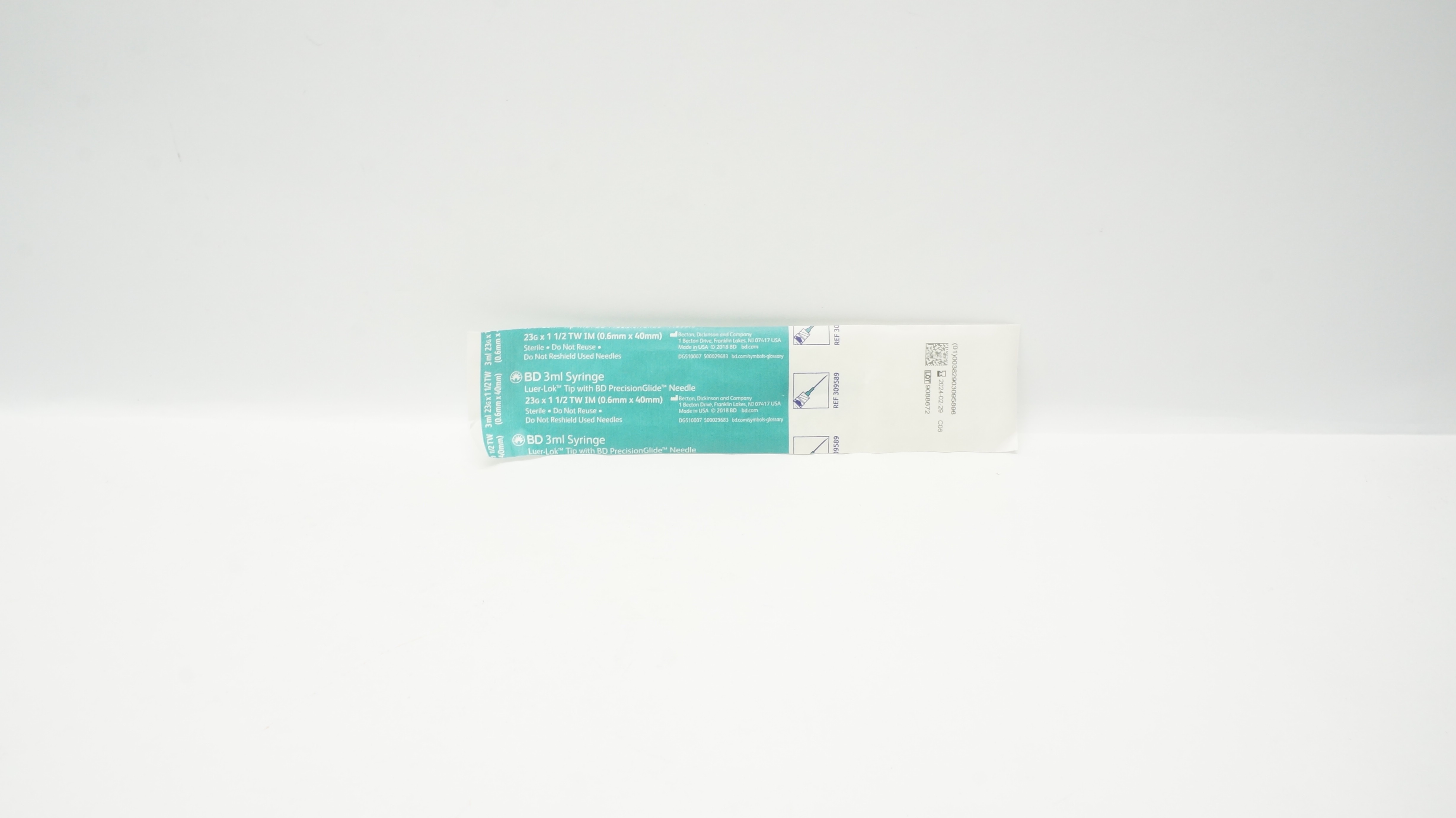 BD 309589 3ml Syringe Luer-Lok Tip W/BD PrecisionGlide Ndle 23G x 1 1/2 TW IM(x)