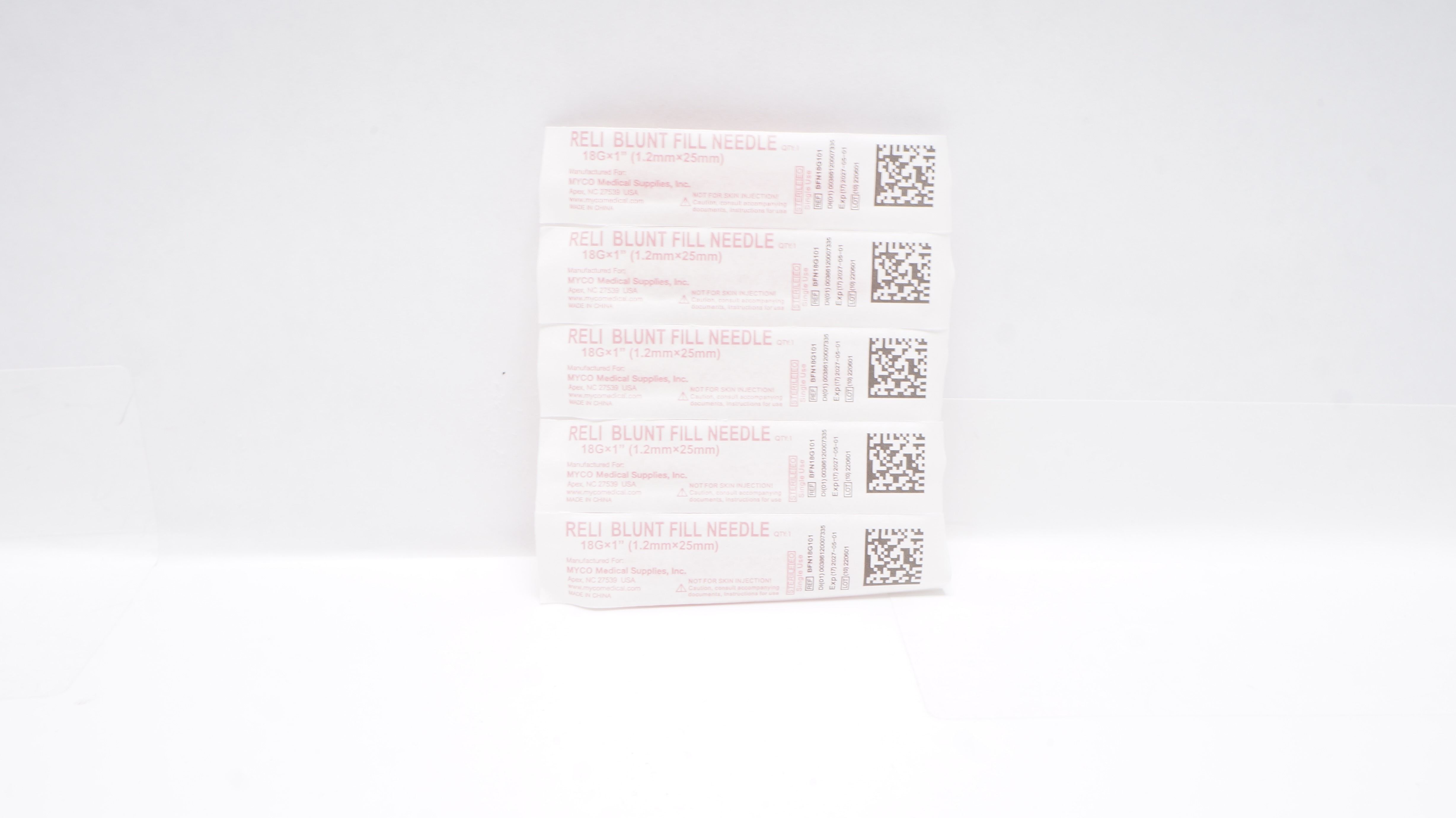 MYCO Medical BFN18G101 Reli Blunt Fill Ndle. 18G x 1inch - Pack of 5