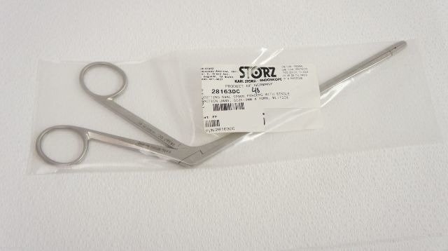 Karl Storz 28163DC Cutting Oval Spoon Forceps with Single Action Jaws, 3mm x 10m