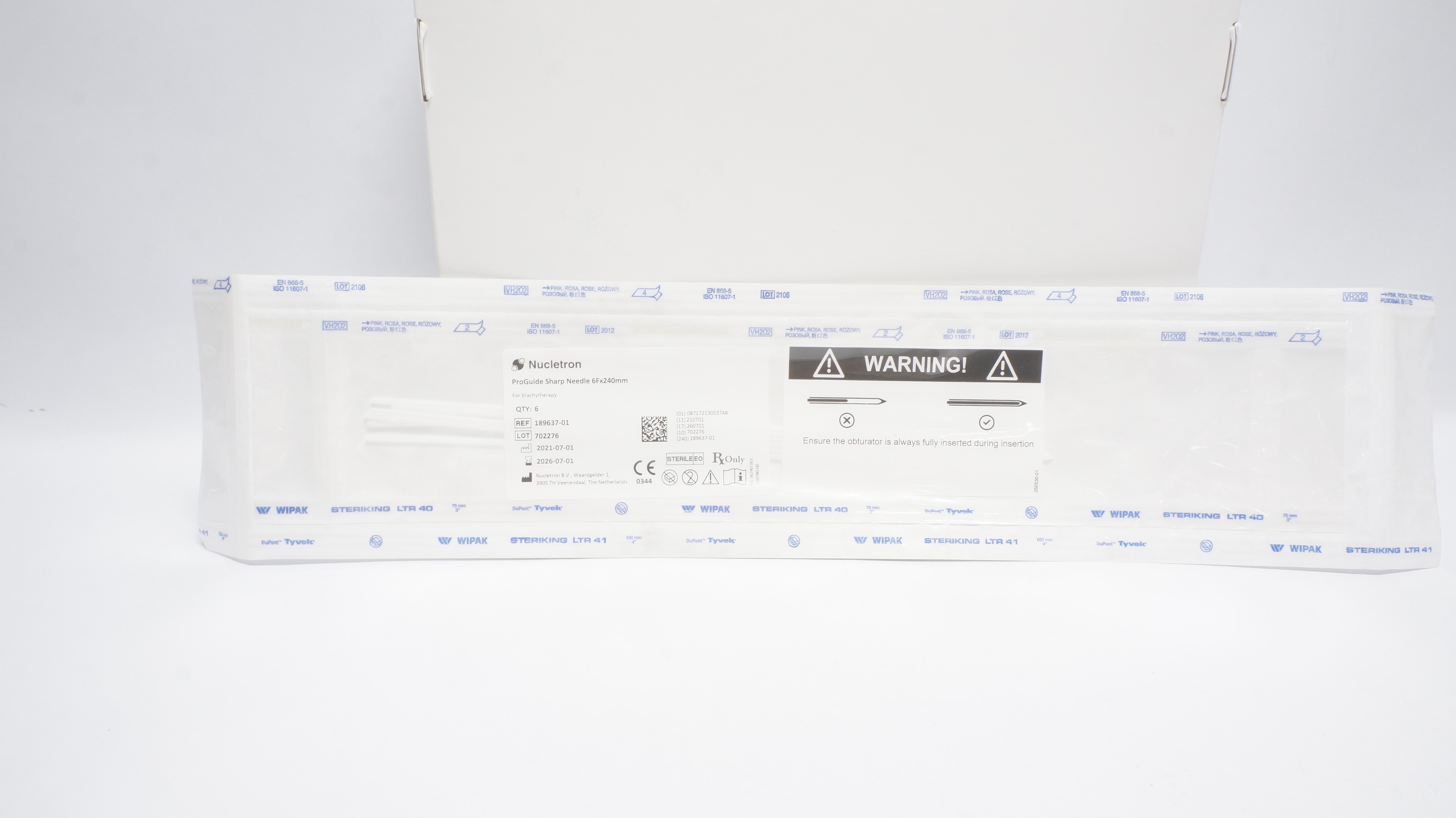 Nucletron 189637-01 ProGuide Sharp Needle 6F x 240mm - Pack of 6
