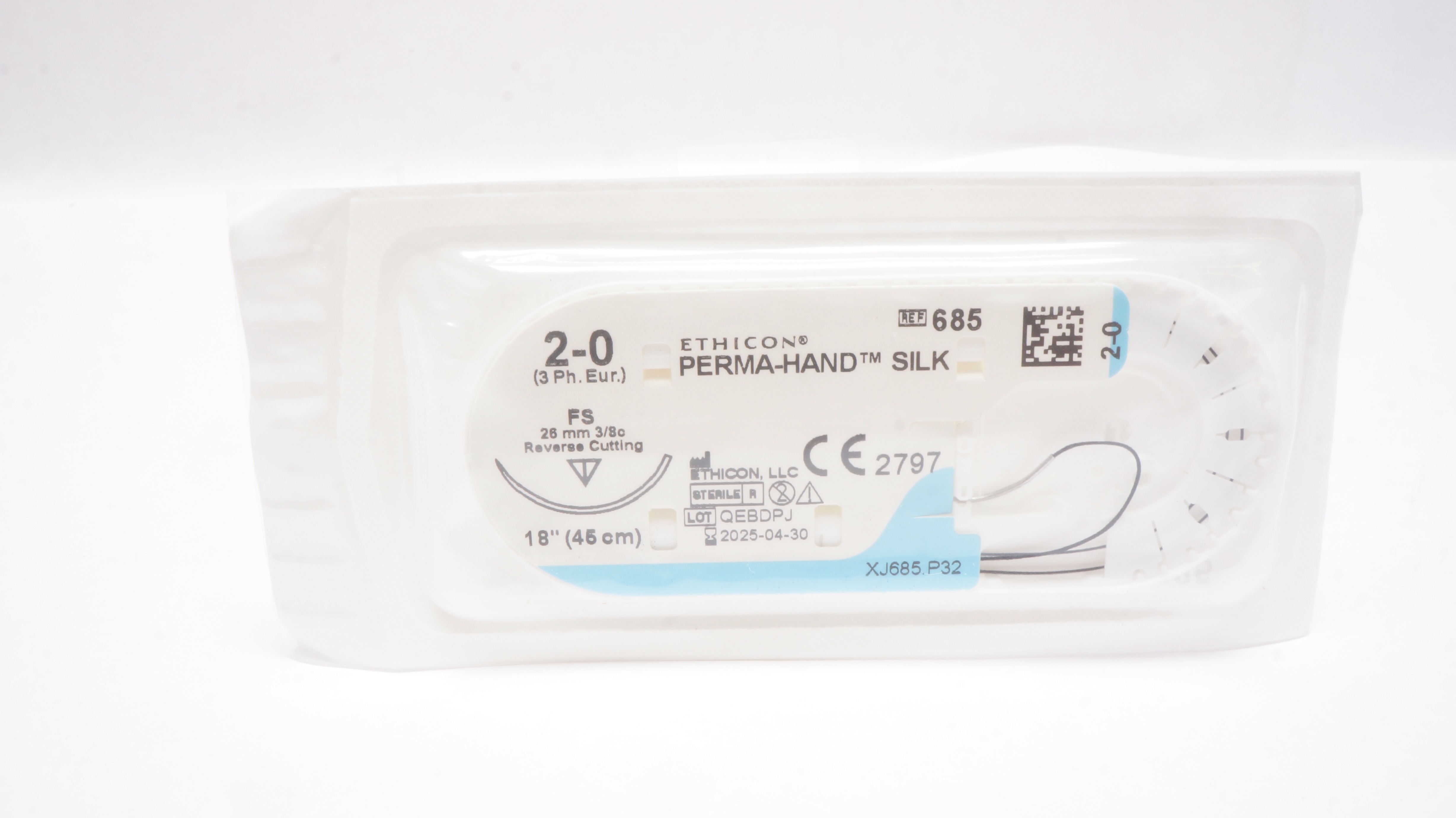 Ethicon 8685 2-0 Prolene Polypropylene Stre FS 26mm 3/8c Reverse Cutting 18 inch