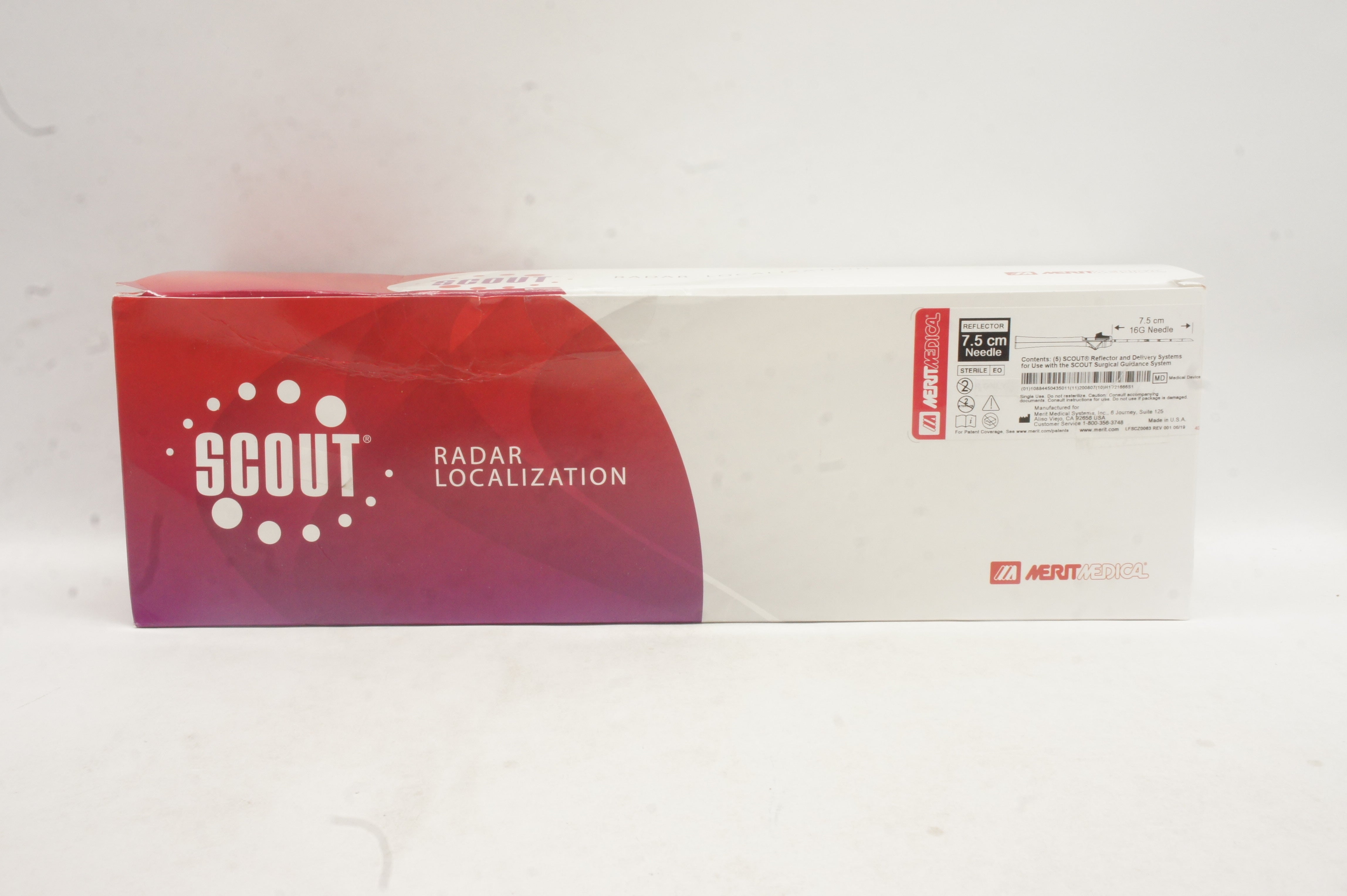 Merit Medical SSR75S-01 Scout Reflector Ndle 16G x 7.5cm - Box of 5