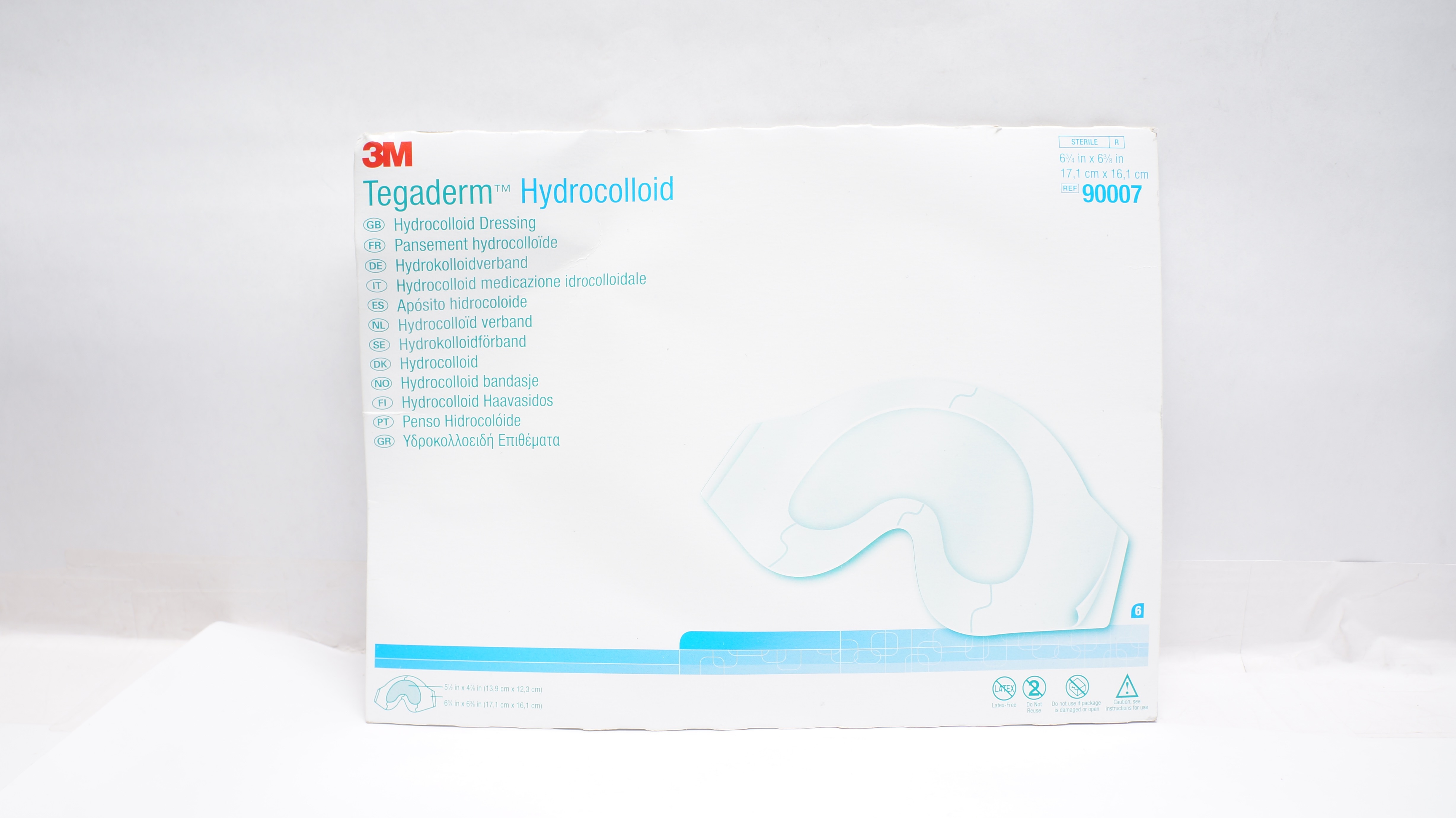 3M 90007 Tegaderm-Hydrocolloid Dressing 6 3/4inch x 6 3/8inch (x) - Pack of 6