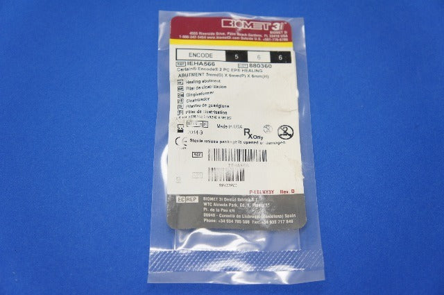 Biomet IEHA566 Certain Encode 2 PC EP Healing Abutment 5mm x 6mm x 6mm (x)