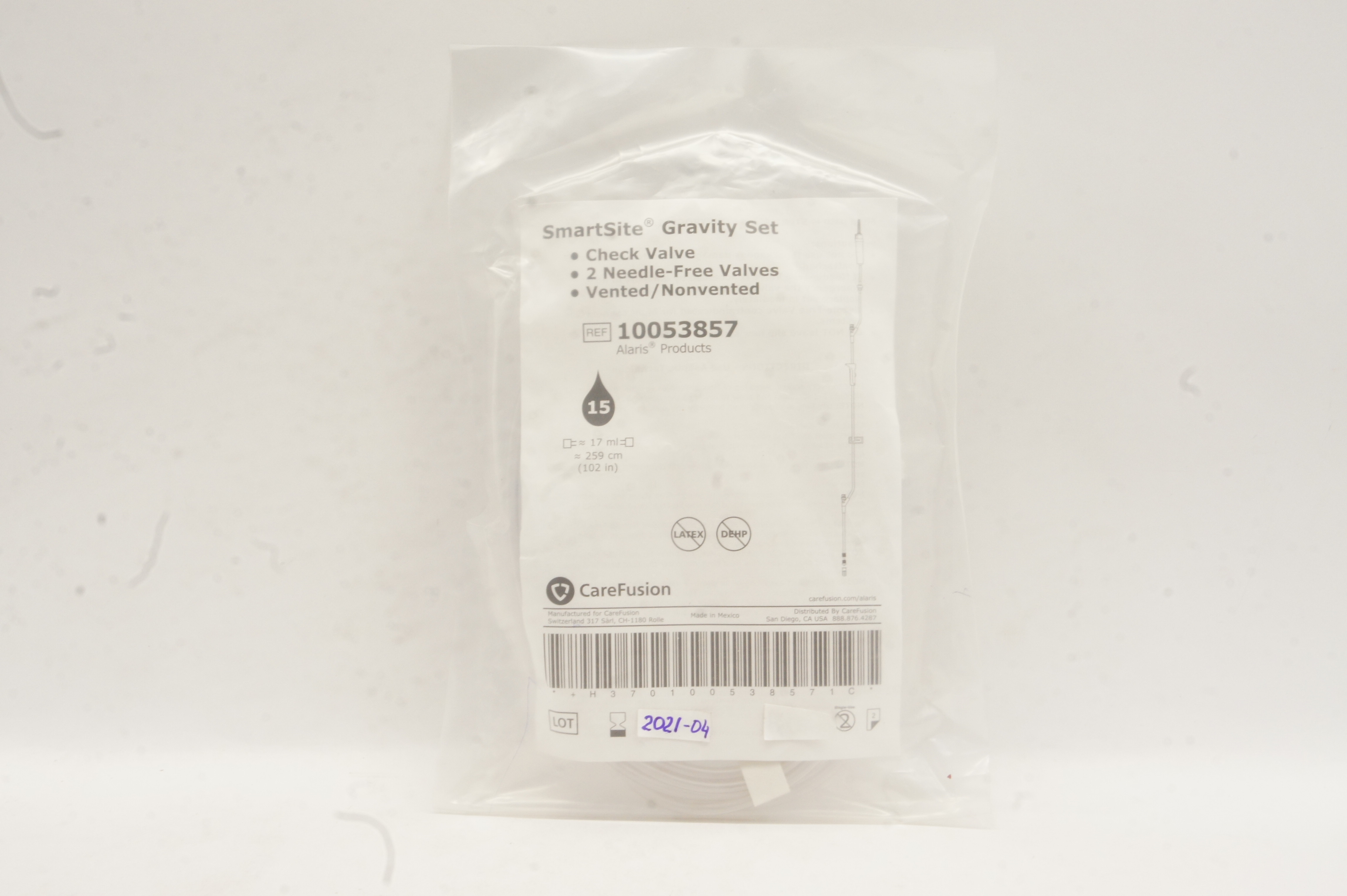 CareFusion 10053857 SmartSite Gravity Set 15 17ml 102inch (x)