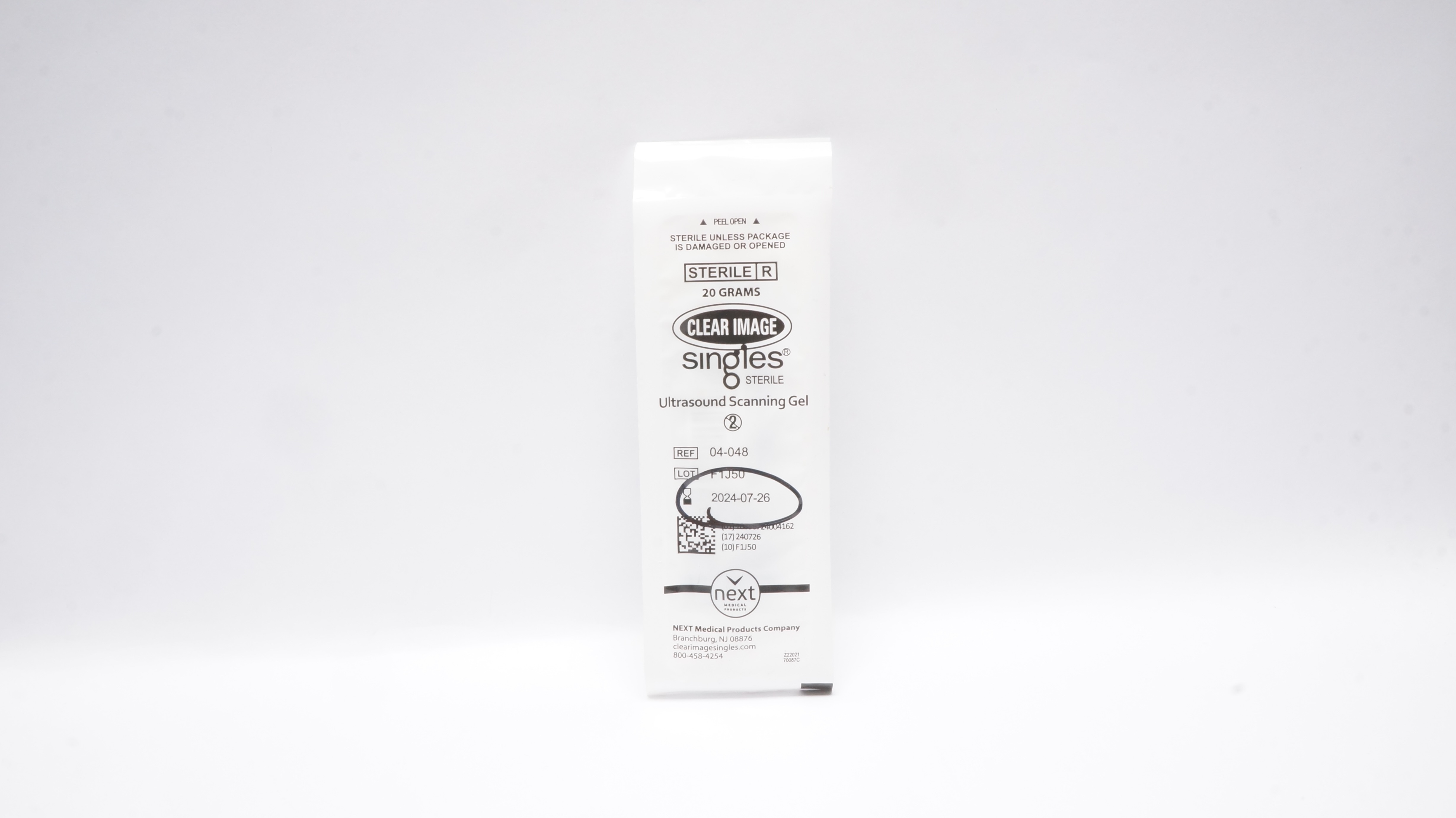 Next Medical 04-048 Clear Image, Singles, Ultrasound Scanning Gel 20gr. (x)