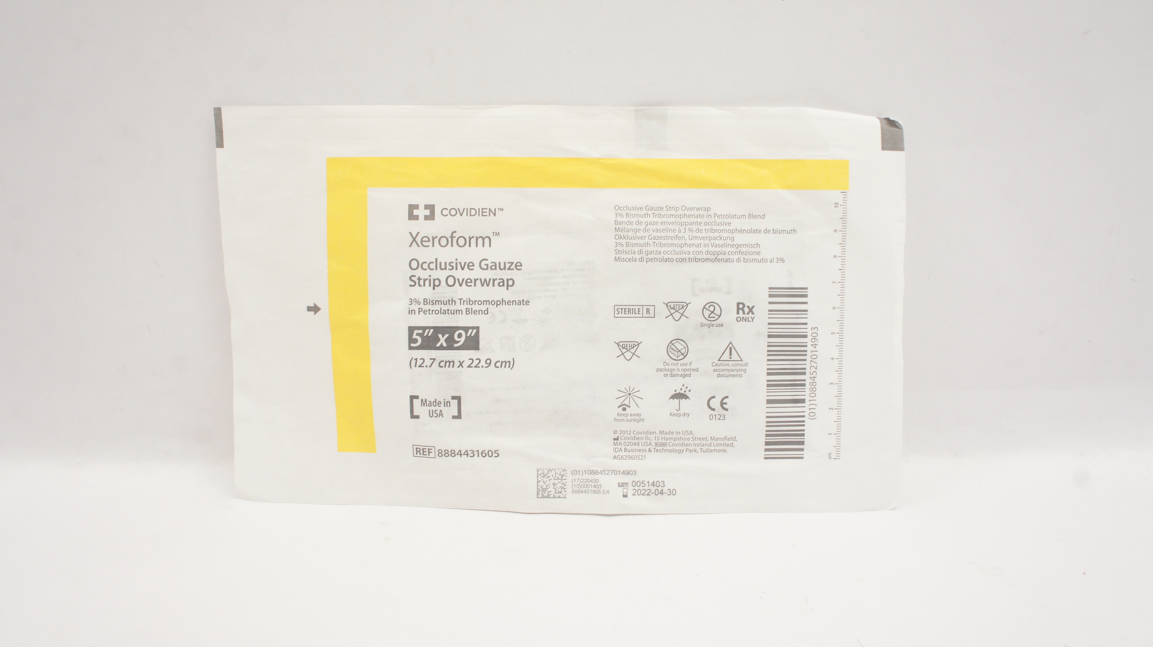 Covidien 8884431605 Xeroform Occlusive Gauze Strip Overwrap 5inch x 9inch (x)