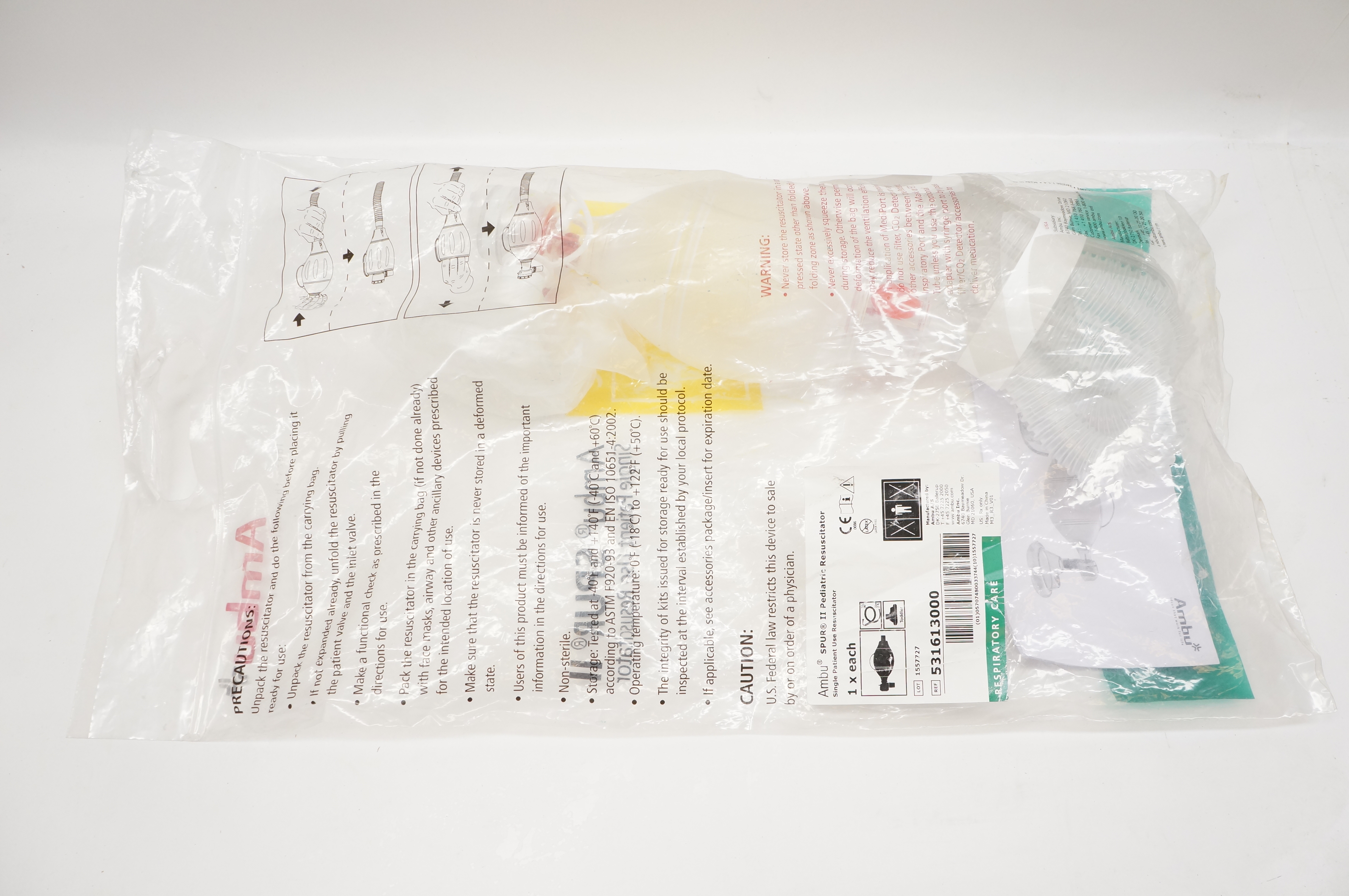 AMBU 531613000 SPUR II Pediatric Resuscitator, Toddler 7ft.