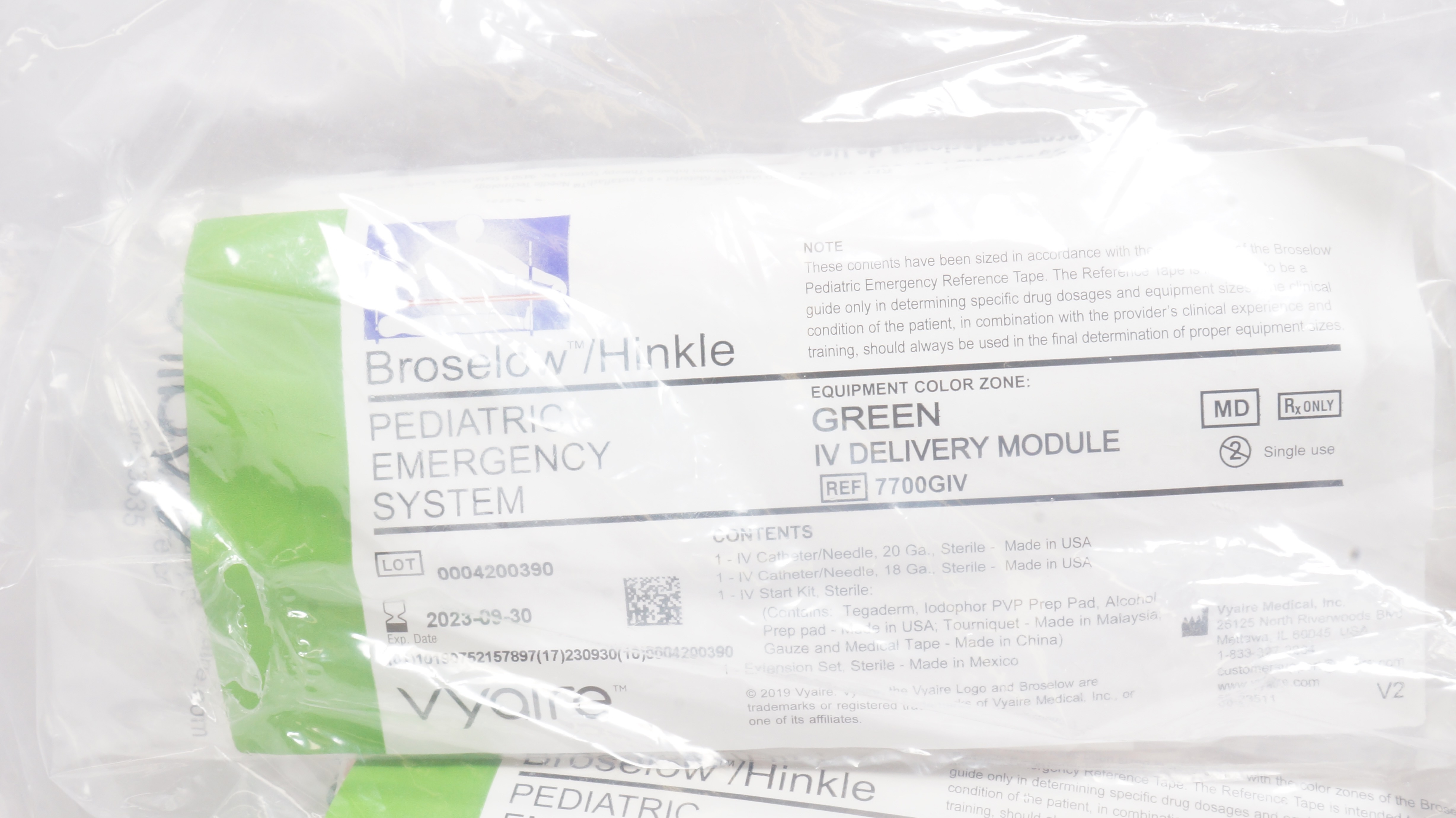 Vyaire 7700GIV Broselow/Hinkle Pediatric Emergency System IV Delivery Module (x)