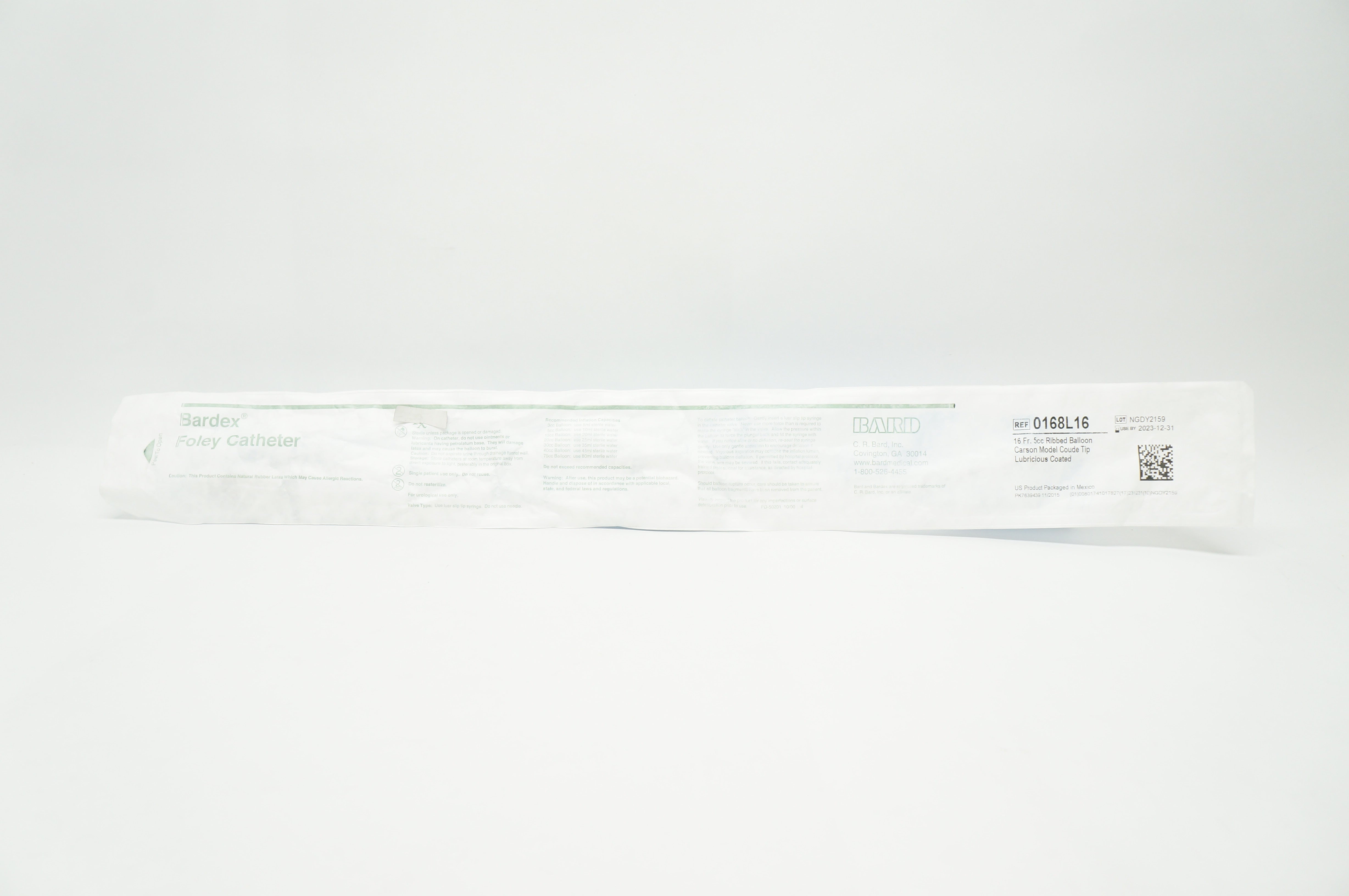 Bard 0168L16 Bardex Foley Cath. 5cc Balloon 16Fr. (x)