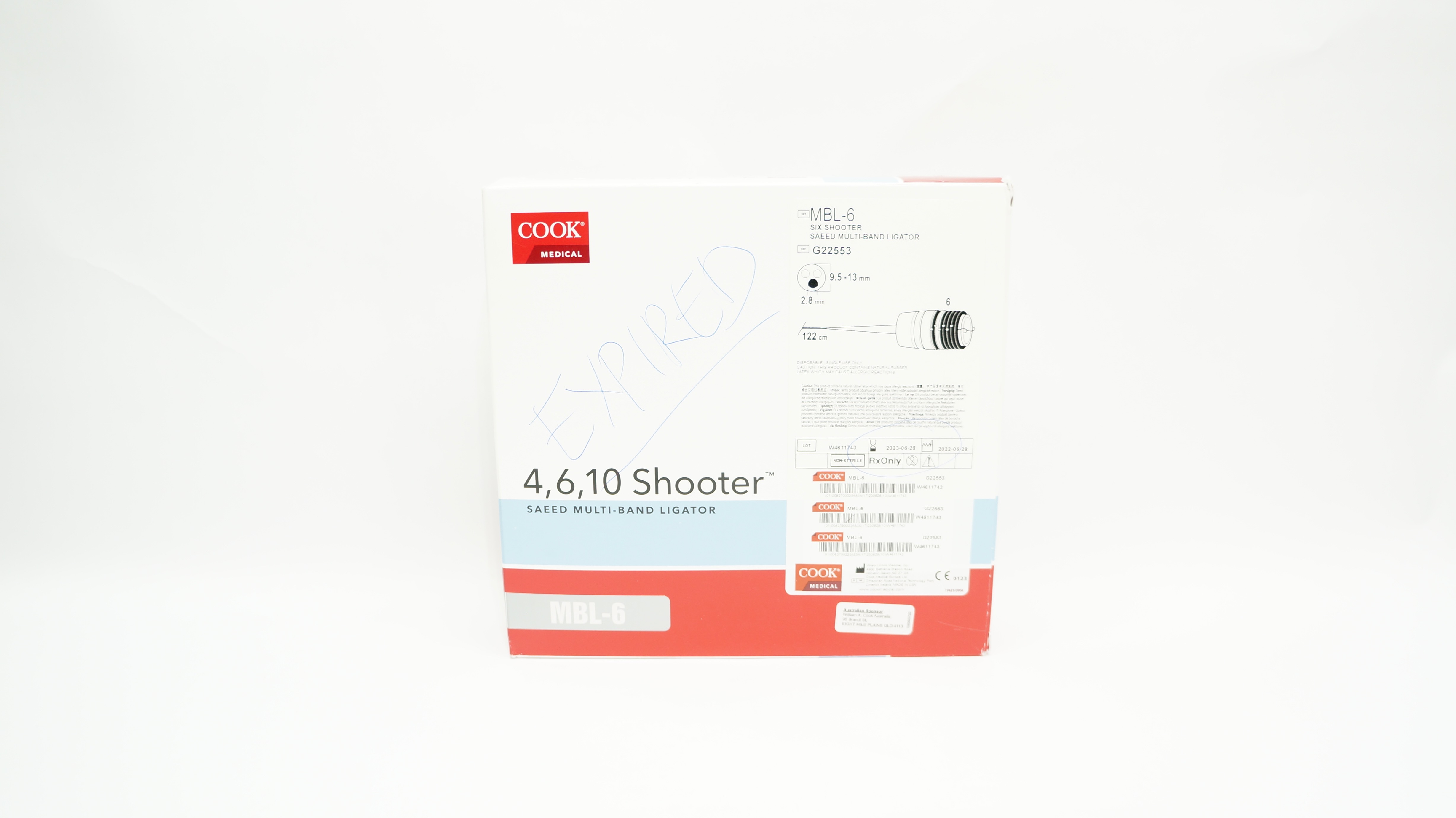 Cook Medical G22553 Six Shooter Saeed Multi-Band Ligator 9.5-13mm x 122cm (x)