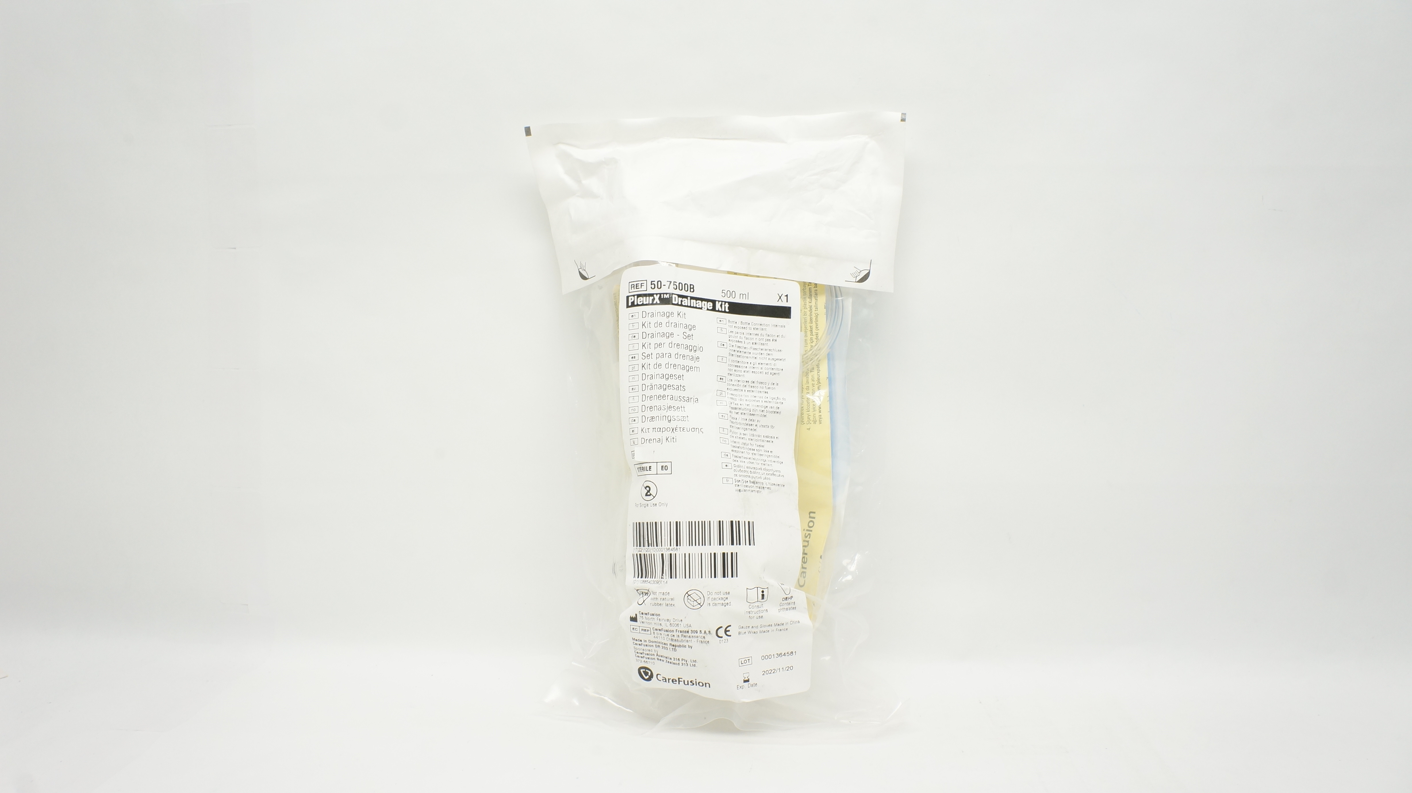 CareFusion 50-7500B PleurX Drainage Kit 500ml (x)