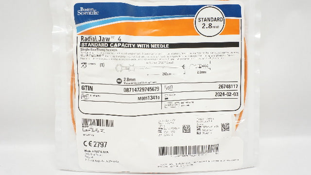 Boston Scientific M00513410 Radial Jaw 4 Standard Capacity W/ Ndle 2.8mm x 240cm