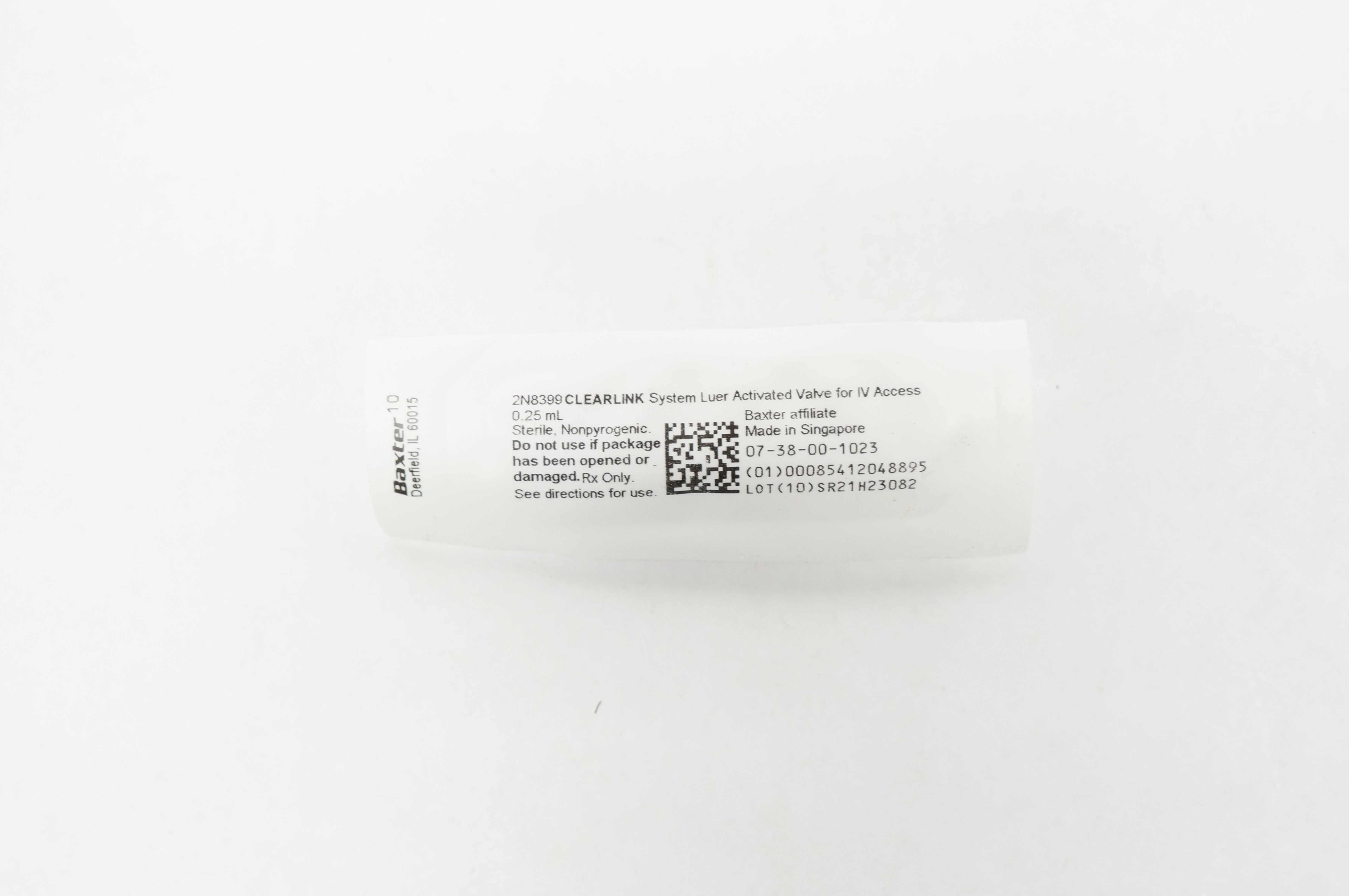Baxter 2N8399 Clearlink System 0.25mL Luer Activated Valve for IV Access
