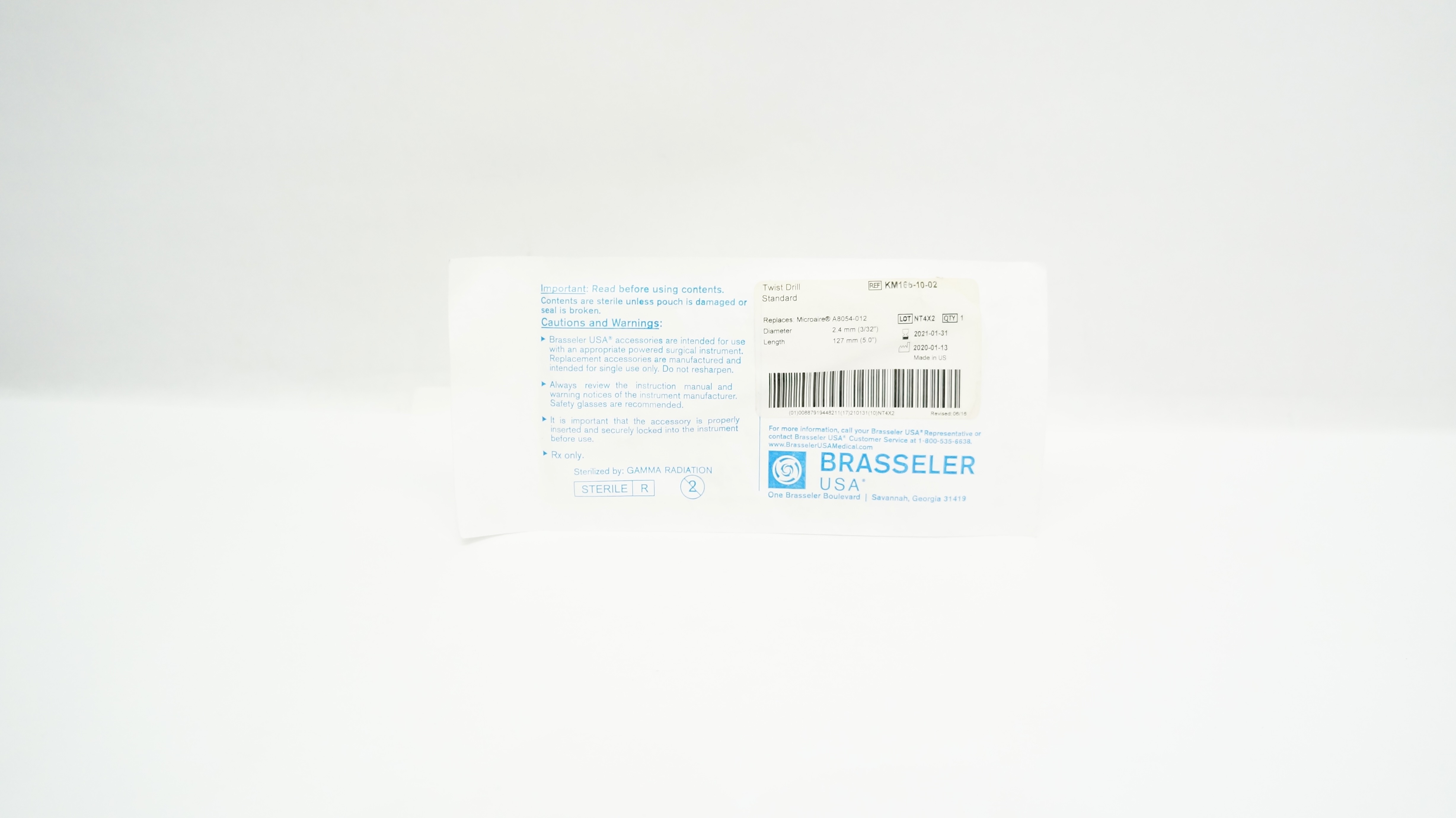Brasseler KM166-10-02 Twist Drill Standard 3/32inch x 5.0inch (x)