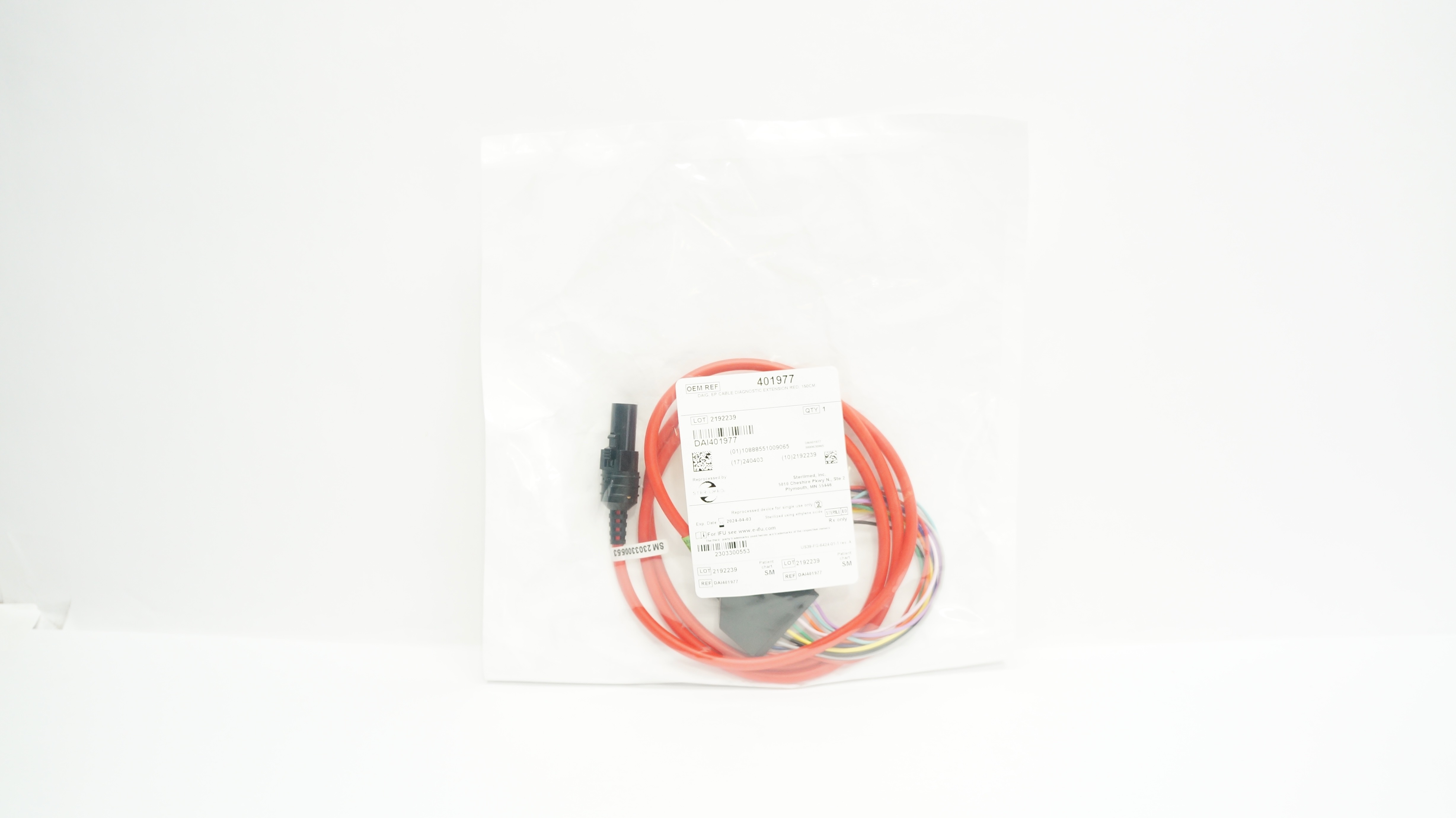 Sterilmed DAI401977 DAIG, EP Cable Diagnostic Extension Red, 150cm