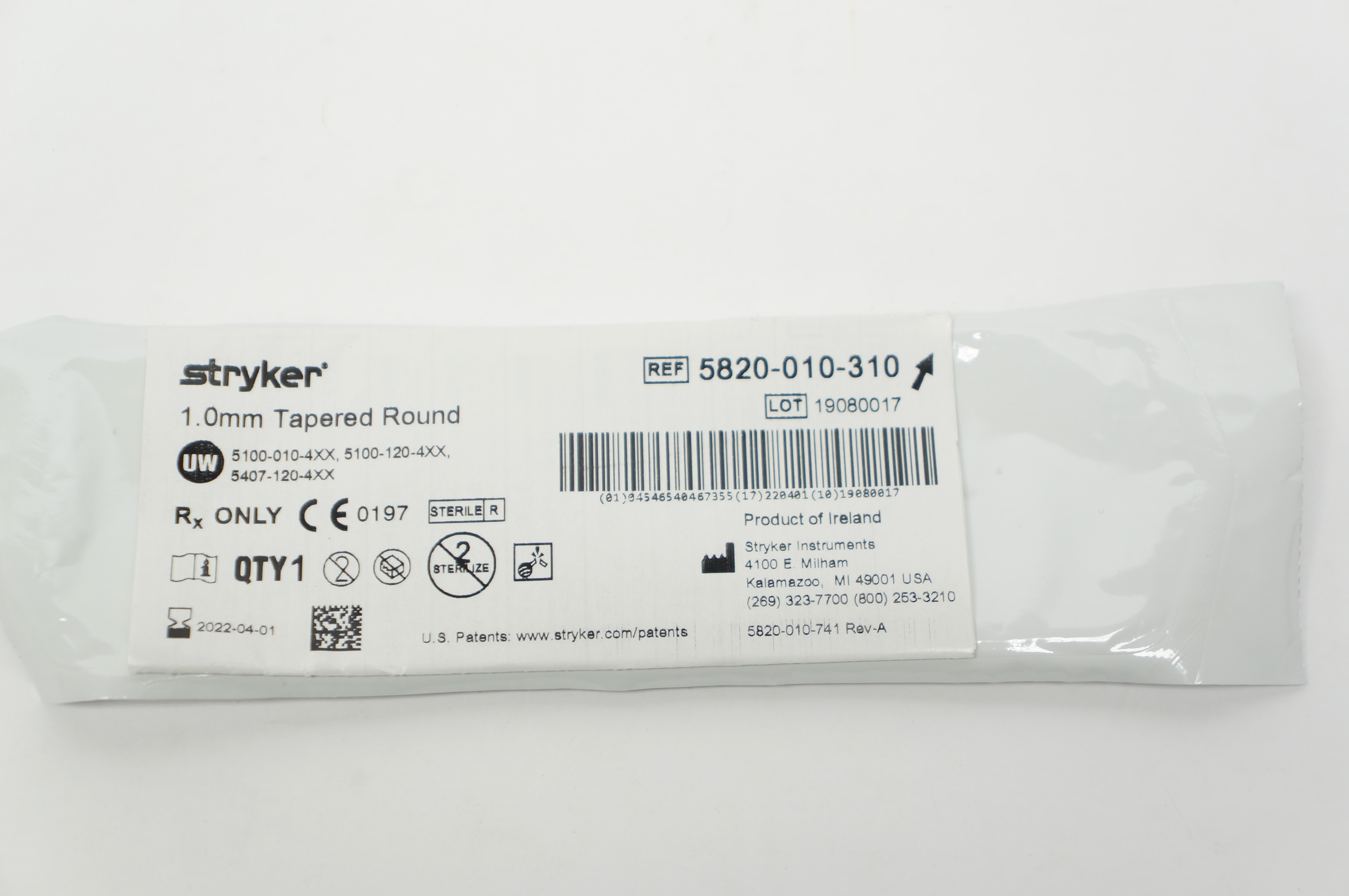 Stryker 5820-010-310 Tapered Round Elite Bur 1.0mm (x)