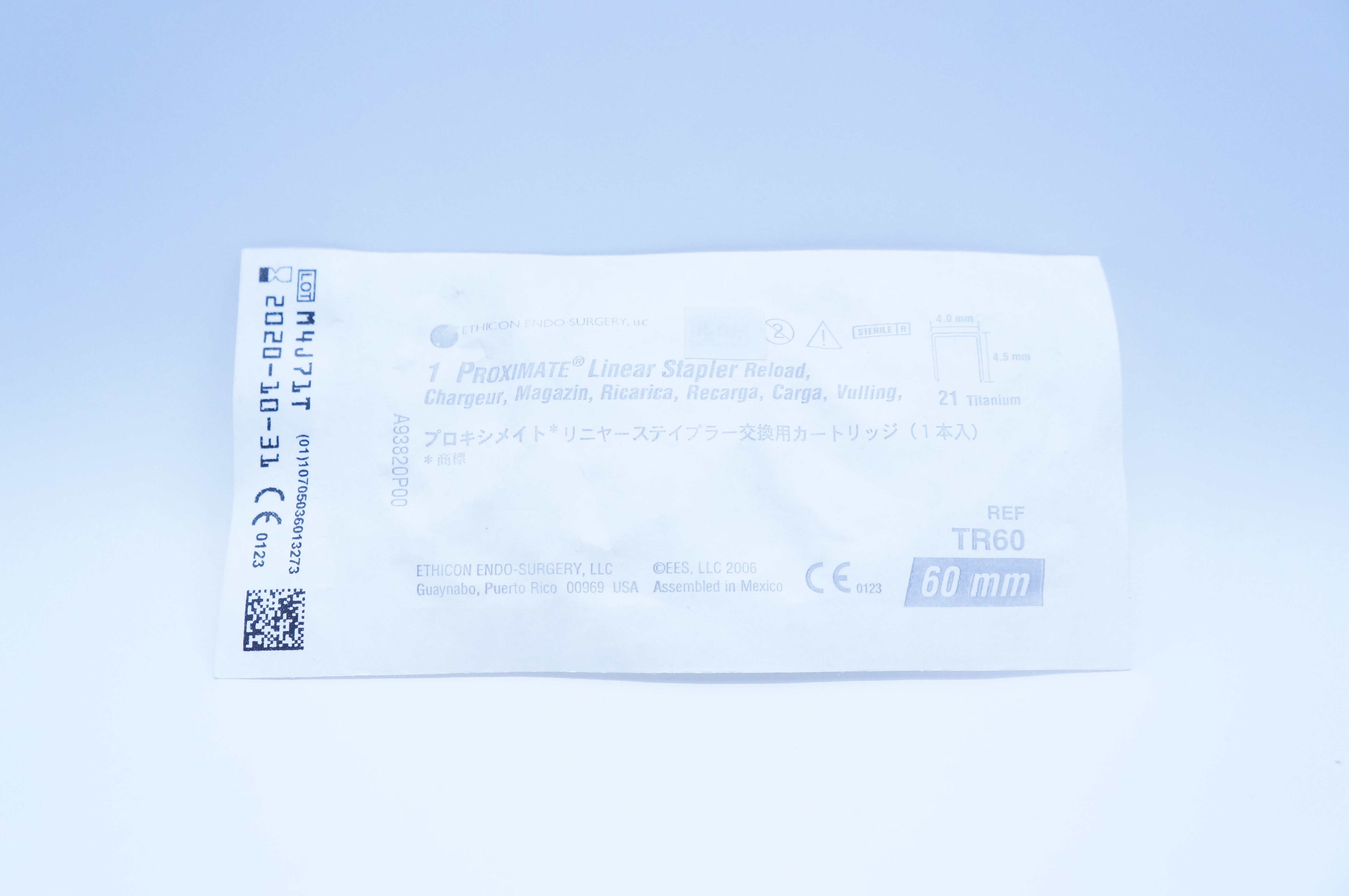 Ethicon TR60 1 Proximate Linear Stapler Reload 21 Titanium 60mm 4.5 x 4.0mm (x)