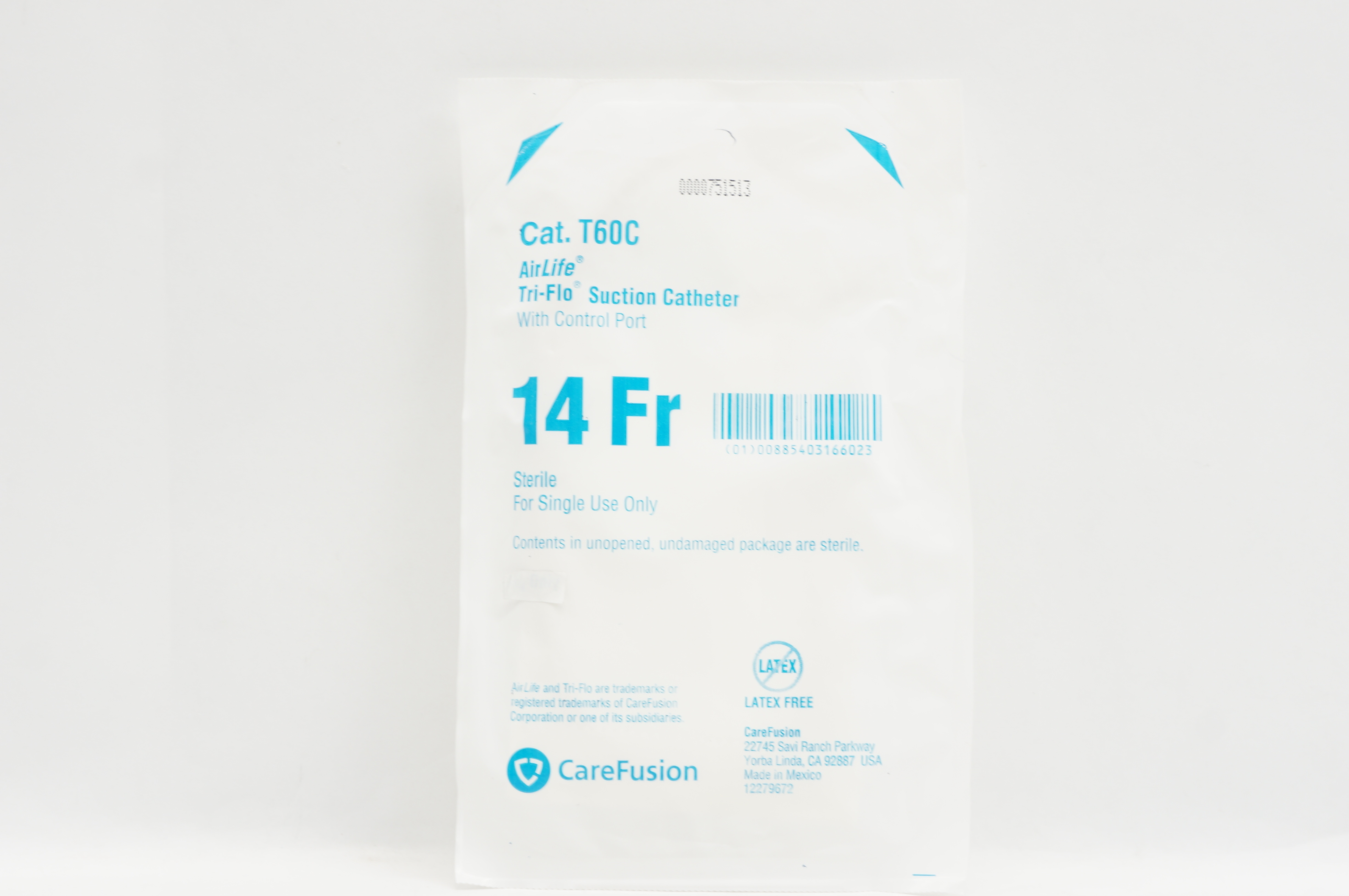 CareFusion T60C AirLife Tri-Flo Suction Cath. with Control Port, 14Fr