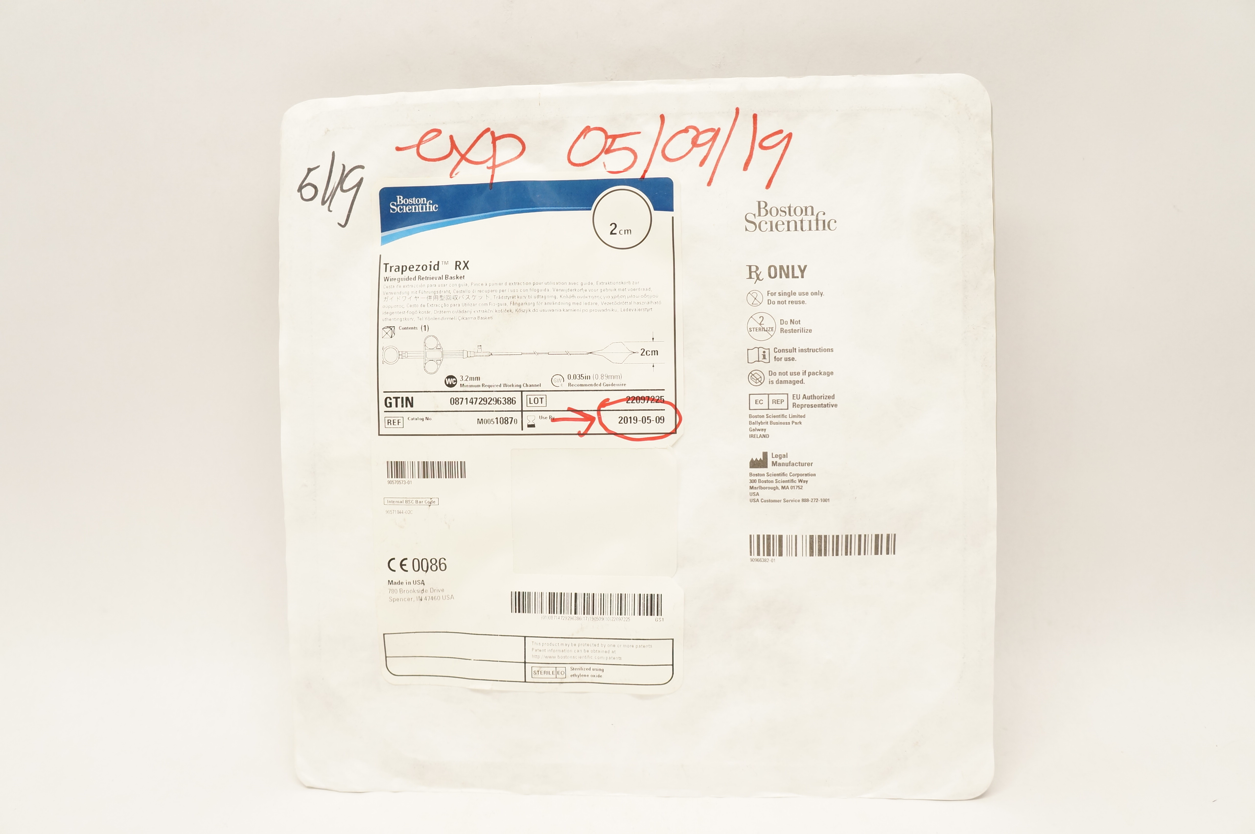 Boston Scientific 1087 Trapezoid RX Wireguided Retrieval Basket 2cm (x)