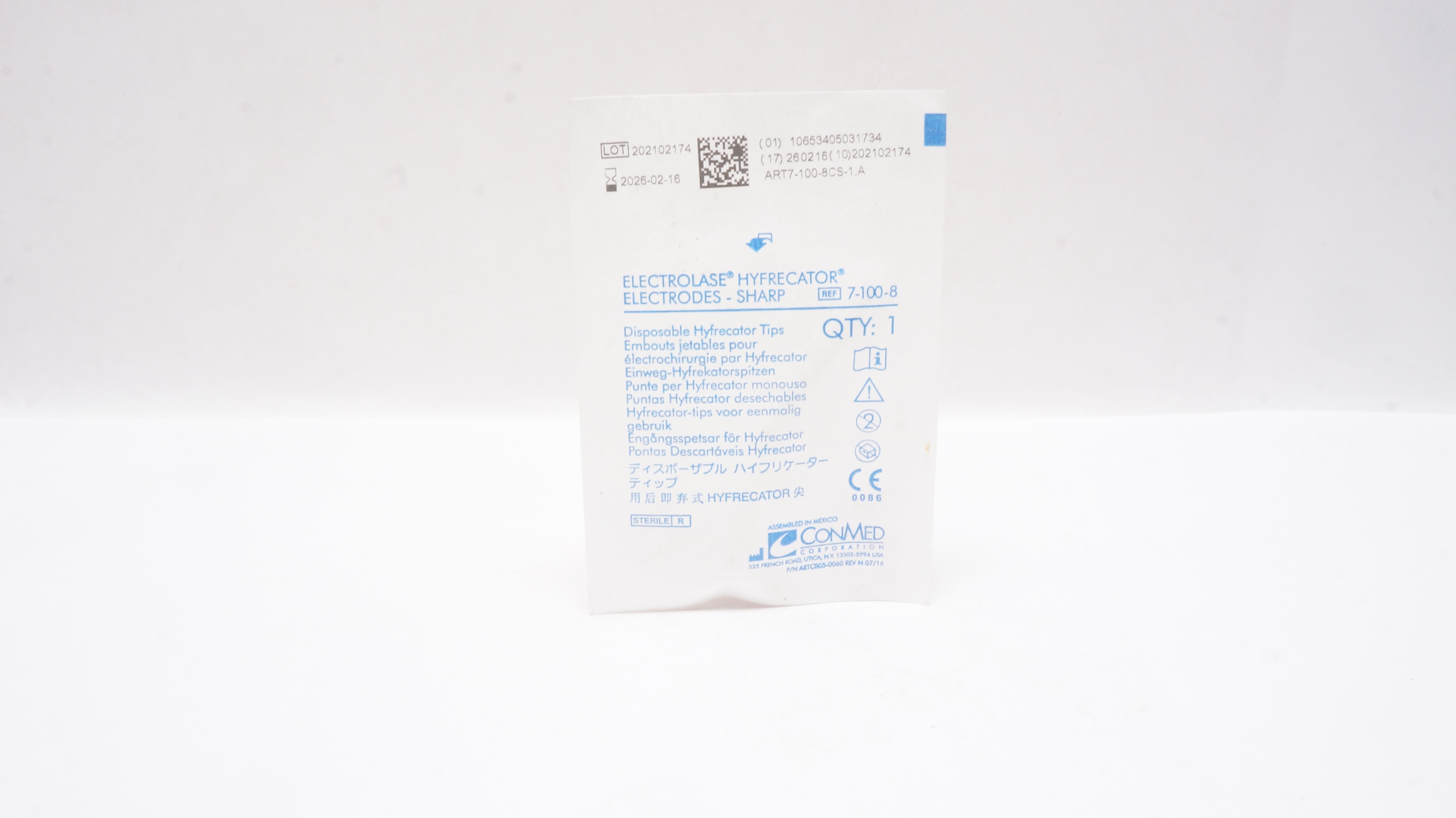 ConMed 7-100-8BX Electrolase Hyfrecator Electrodes Sharp Disposable Tips