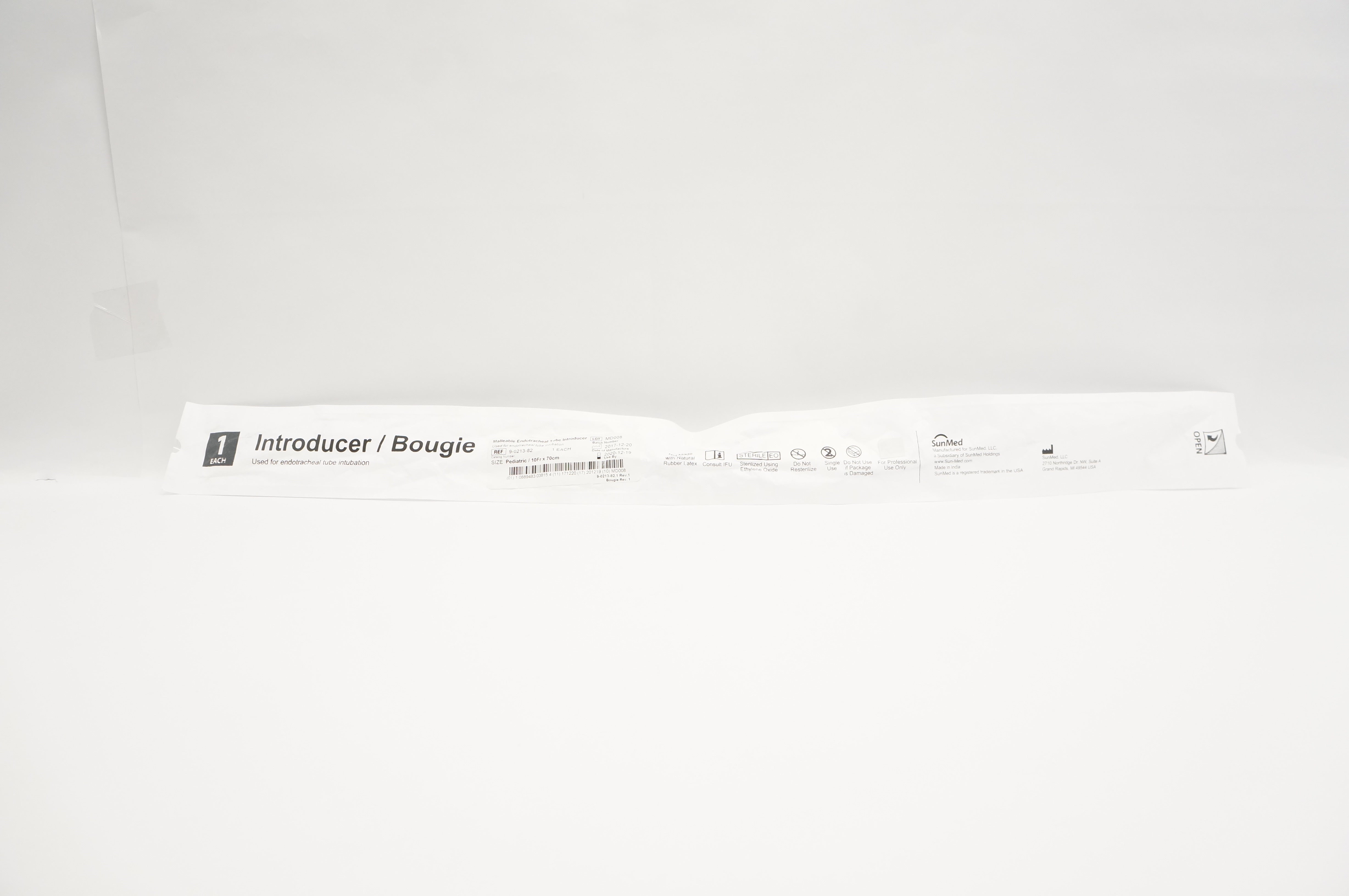 SunMed 9-0213-82 Malleable Endotracheal Tube Introducer 10Fr x 70cm (x)