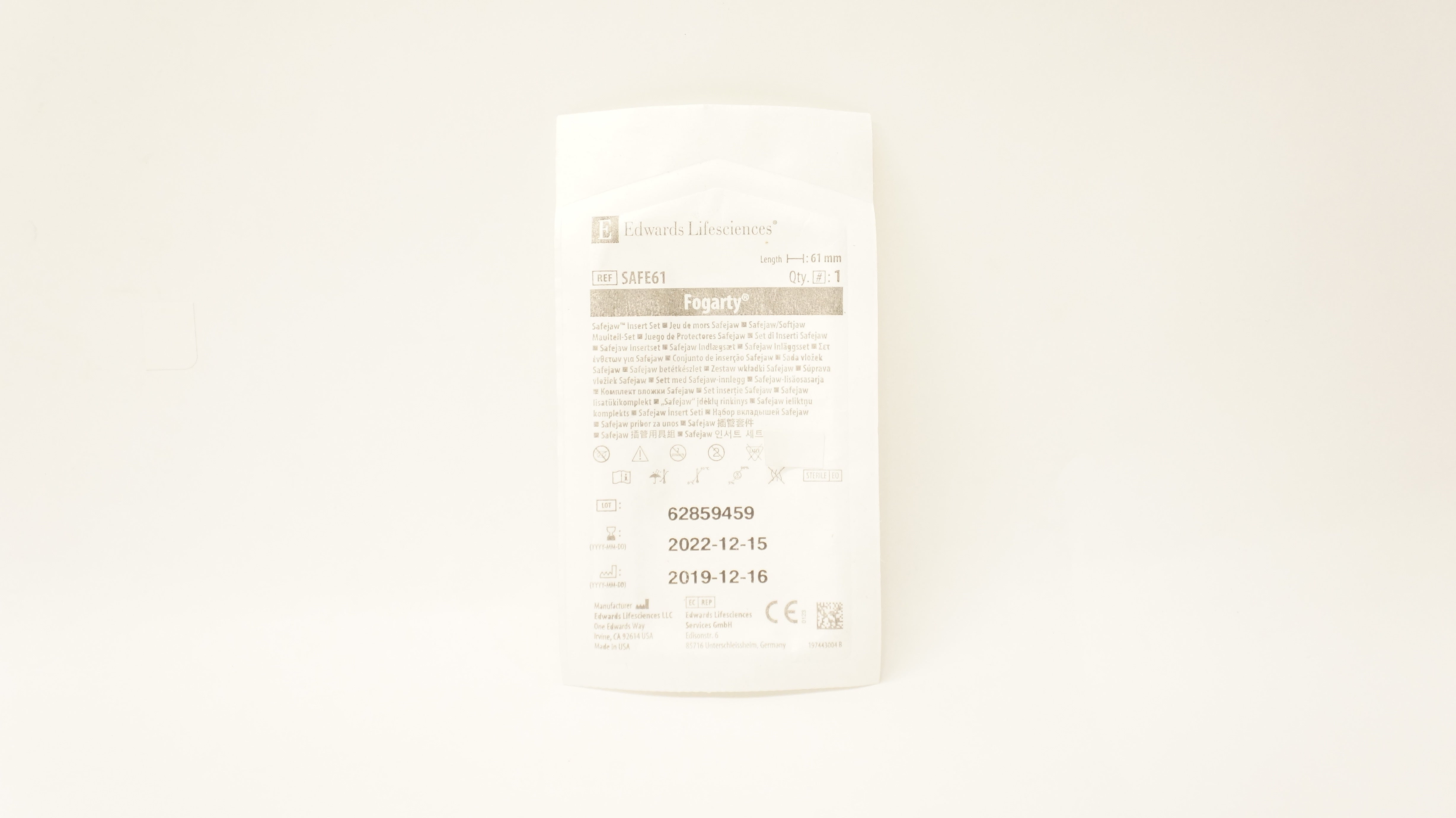 Edwards Lifesciences SAFE61 Fogarty Safejaw Insert Set 61mm (x)