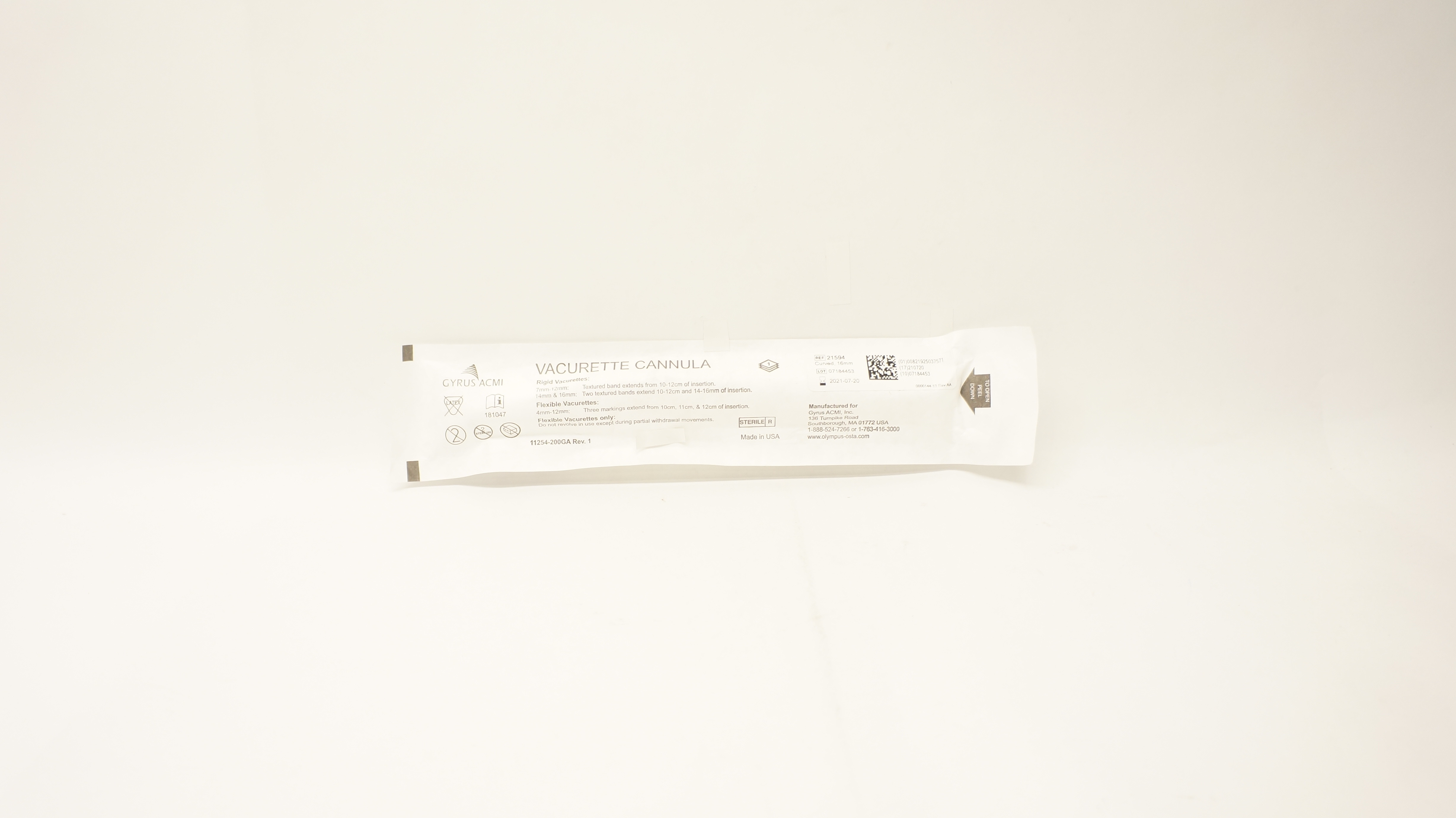 Gyrus ACMI 21594 Vacurette Cannula Curved 16mm (x)