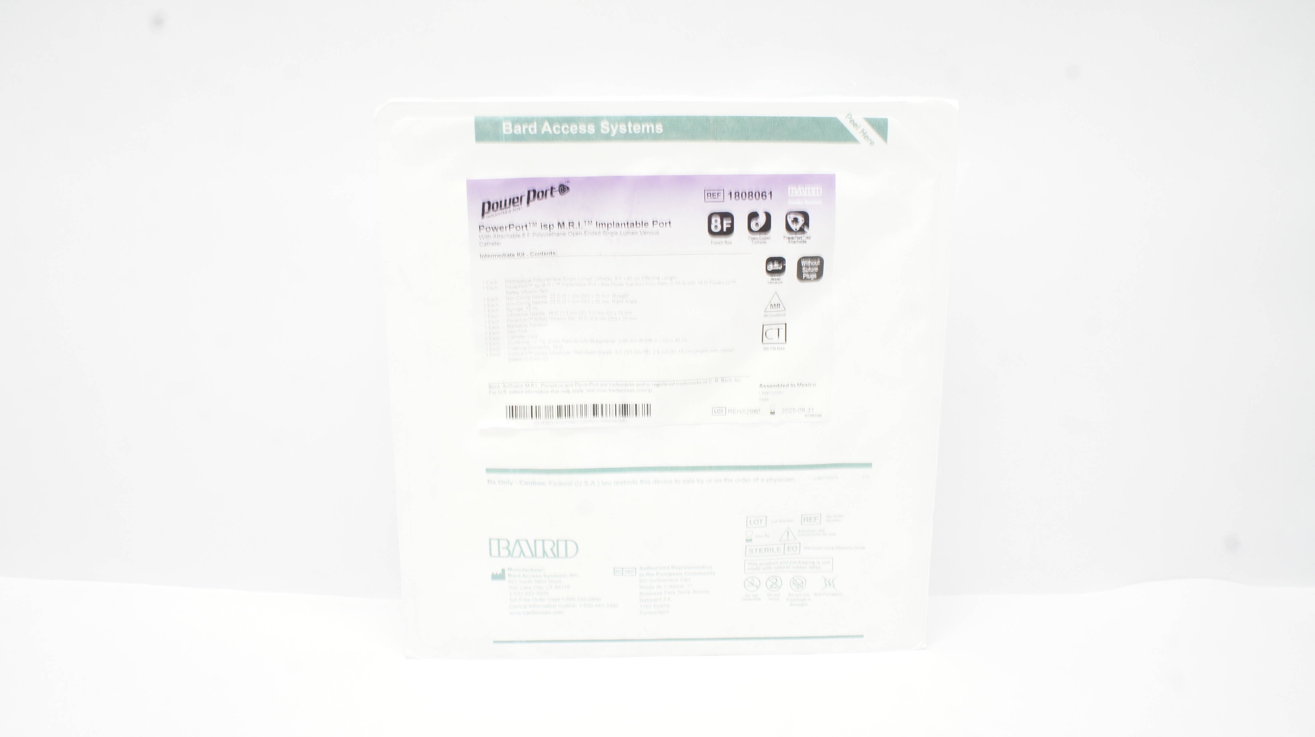 Bard 1808061 PowerPort iSP MRI Implantable Port w/8F Venous Cath.