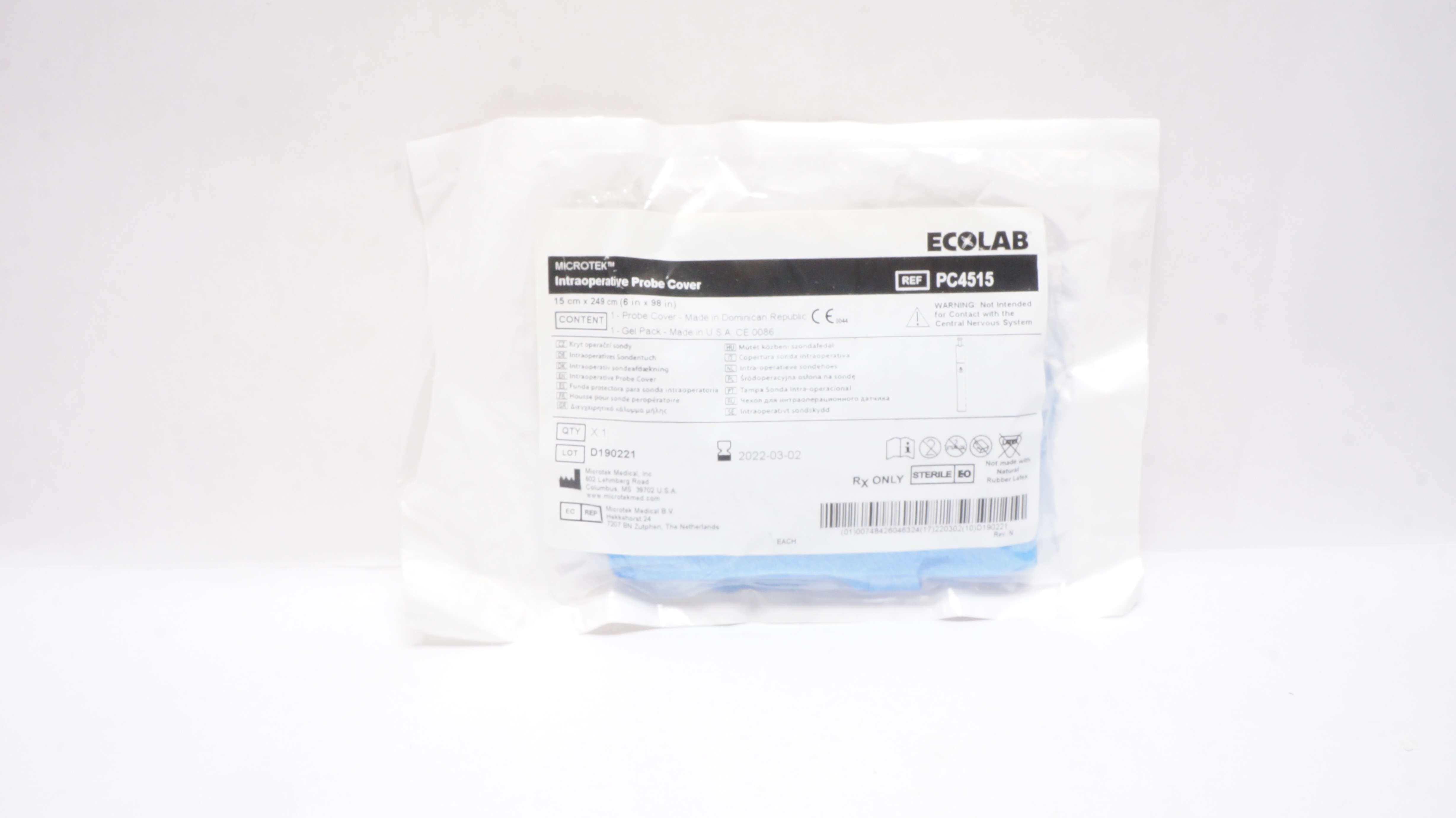 Microtek PC4515 Ecolab Intraoperative Probe Cover 6inch x 98inch (x)