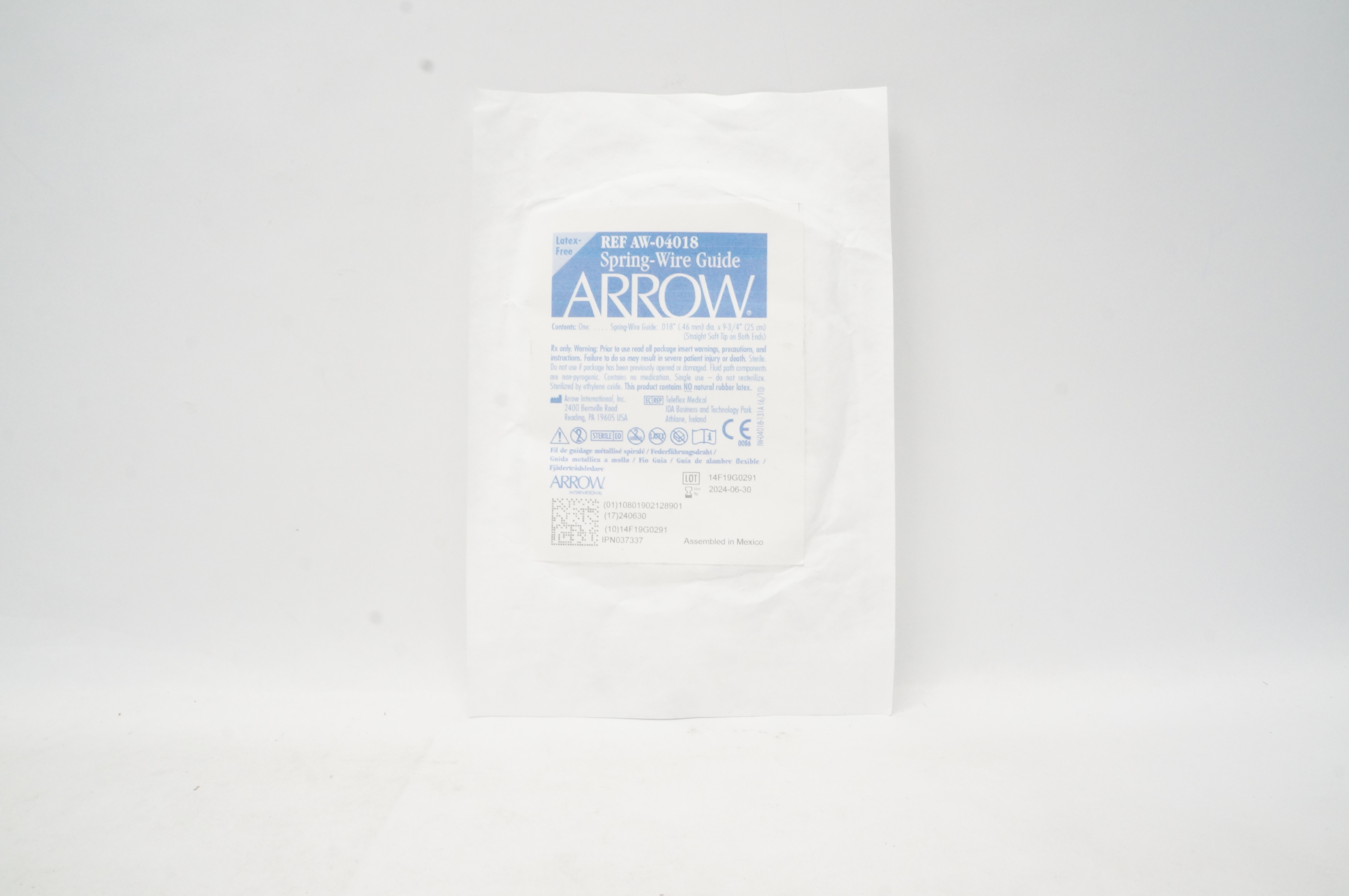 Arrow AW-04018 Spring-Wire Guide .018inch dia. x 9-3/4inch Straight Soft Tip