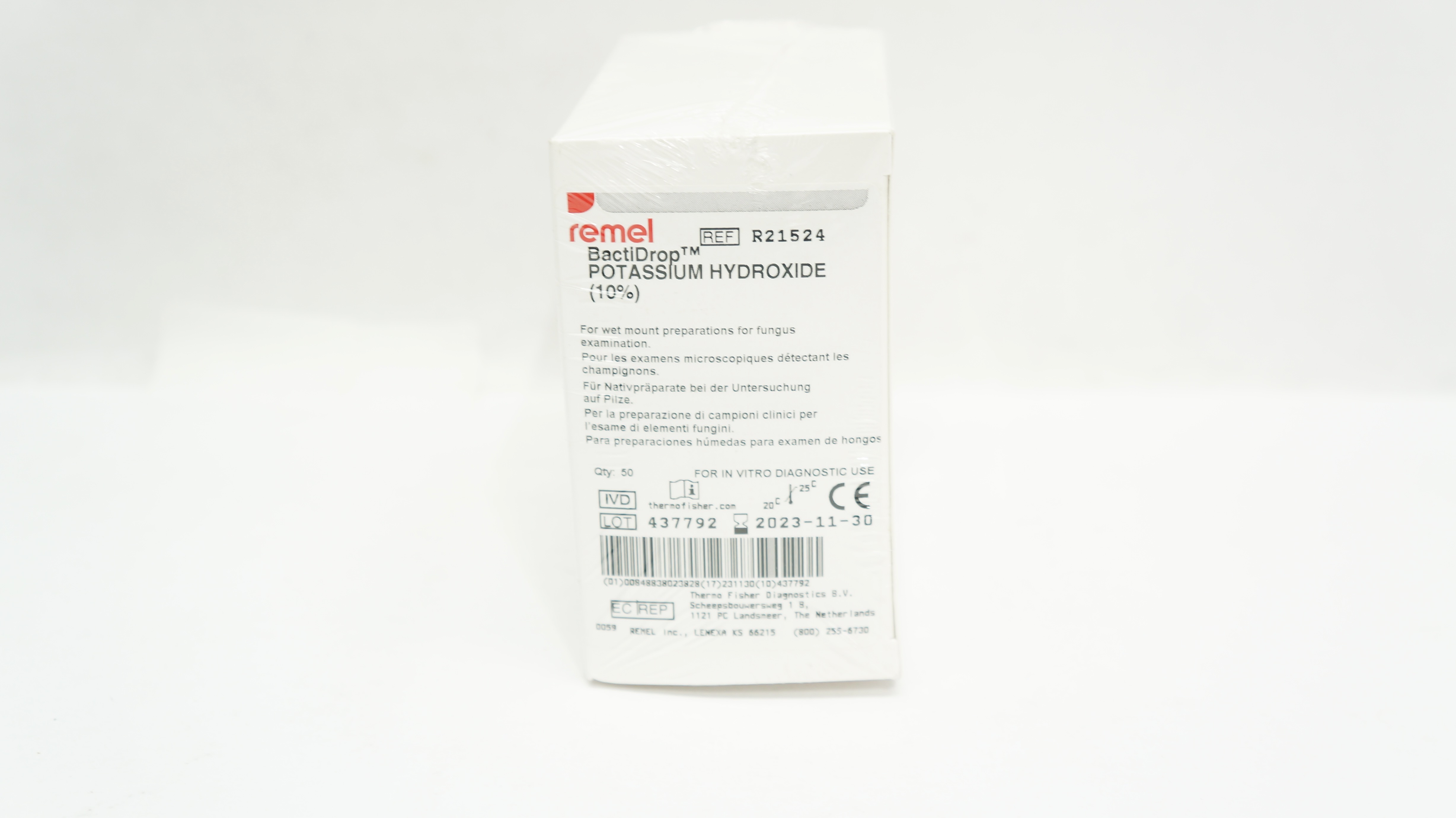 ThermoFisher R21524 Remel BactiDrop Potassium Hydroxide - Box of 50