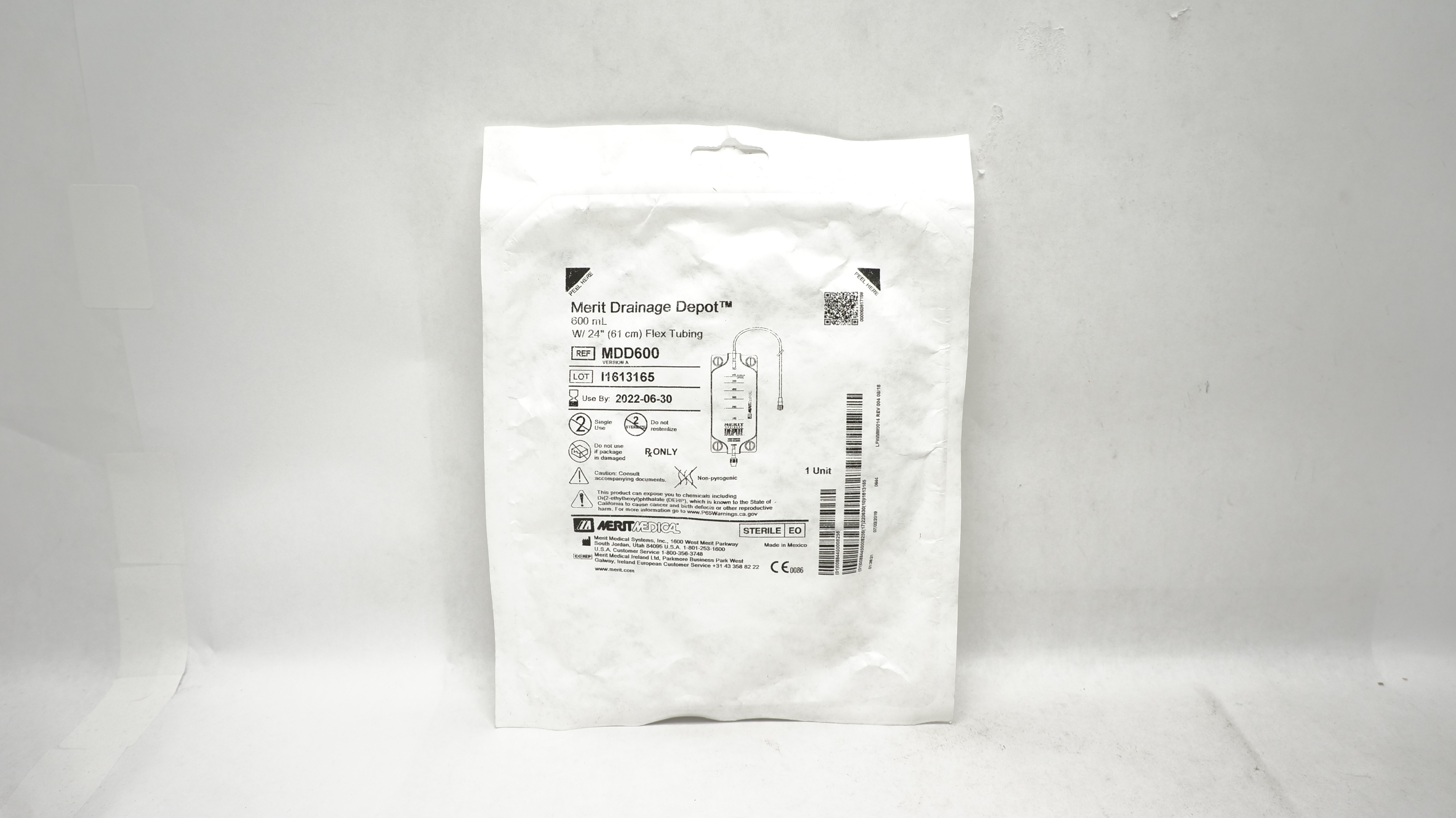 Merit Medical MDD600 Drainage Depot 600mL With 24 inch Flex Tubing