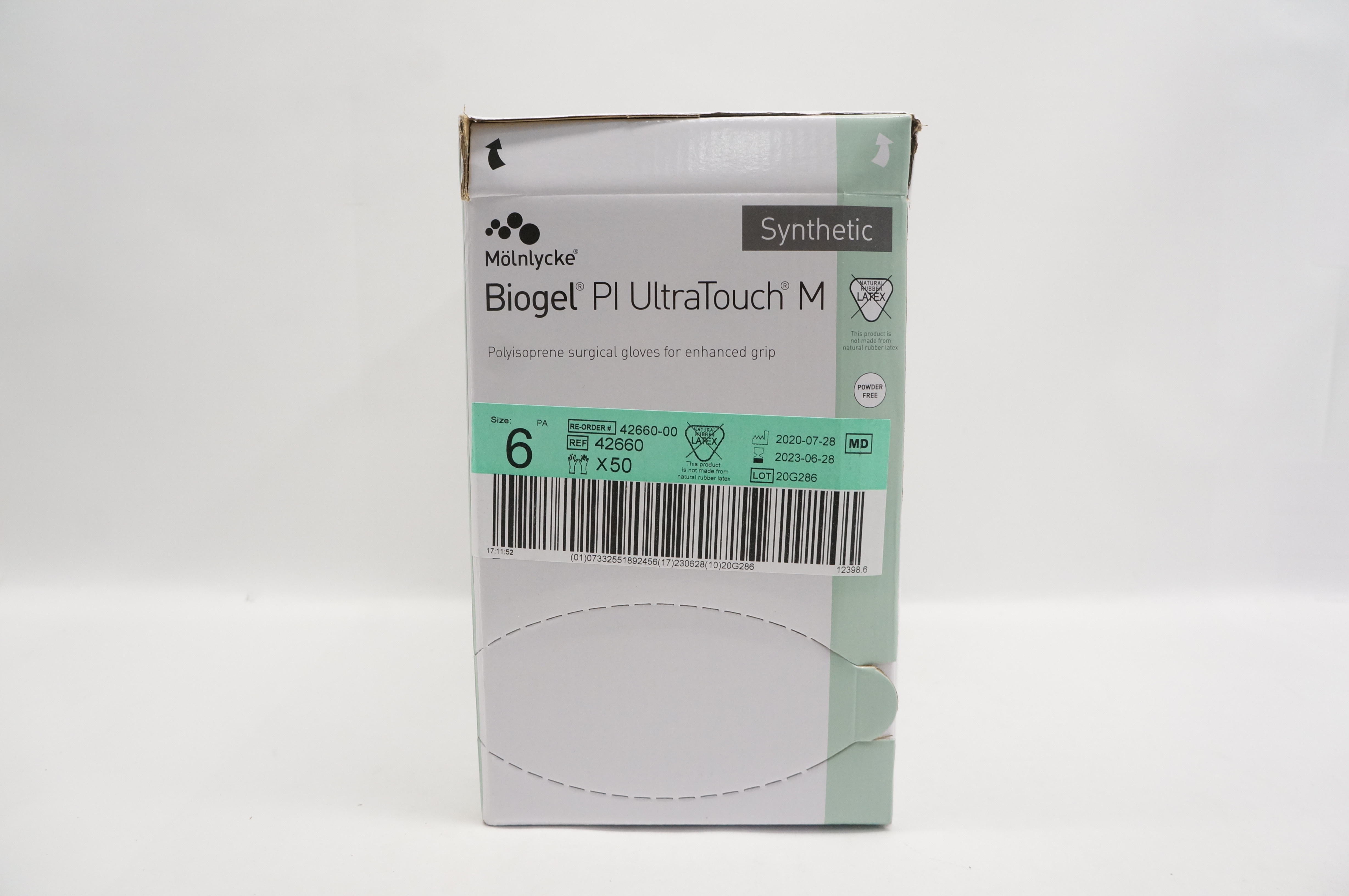 Molnlycke Healthcare 42660 Biogel Polyisoprene SurgicalGloves Size 6 - Box of 50
