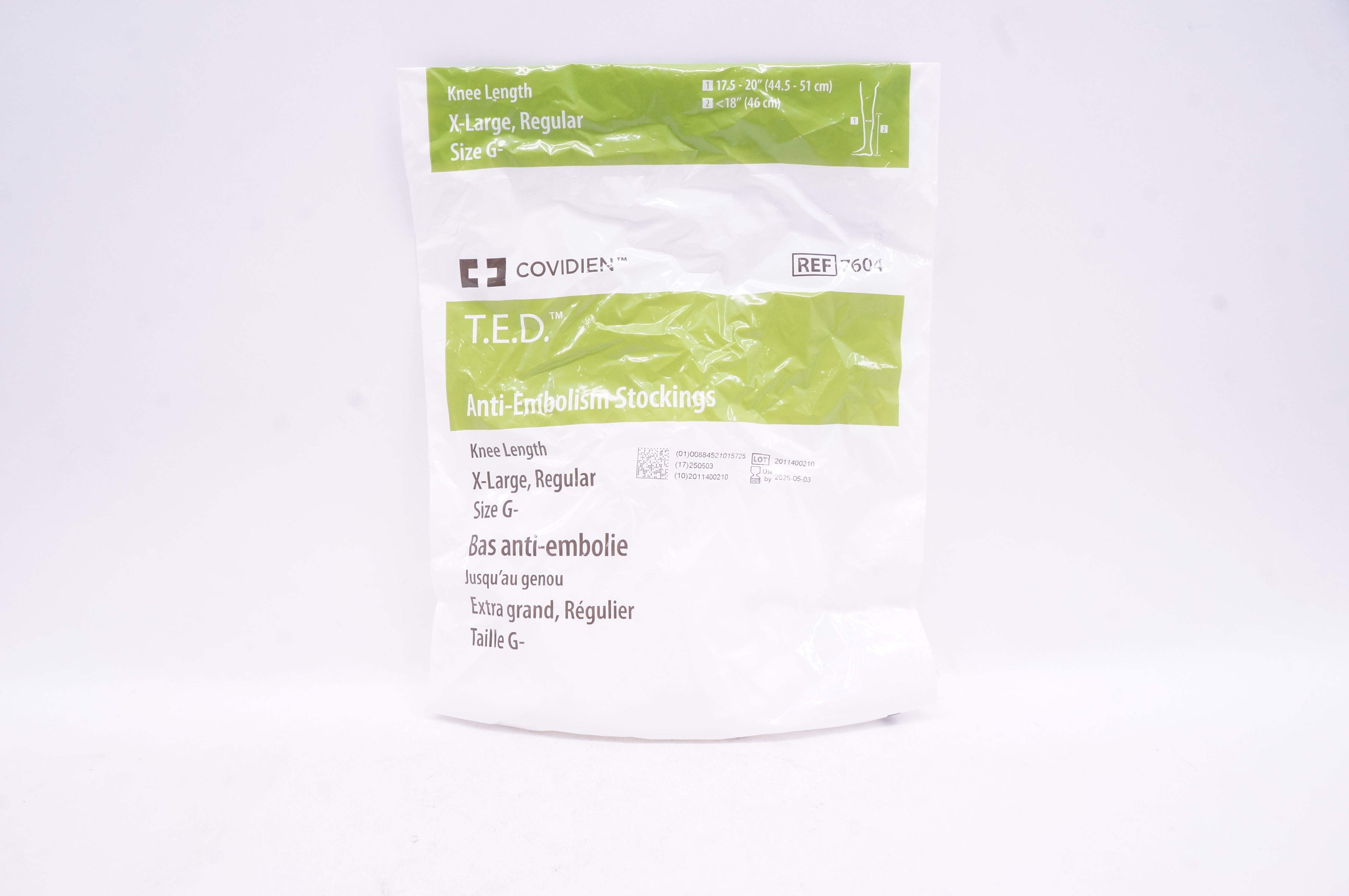 Covidien 7604 T.E.D. Anti-Embolism Stockings X-Large Regular G